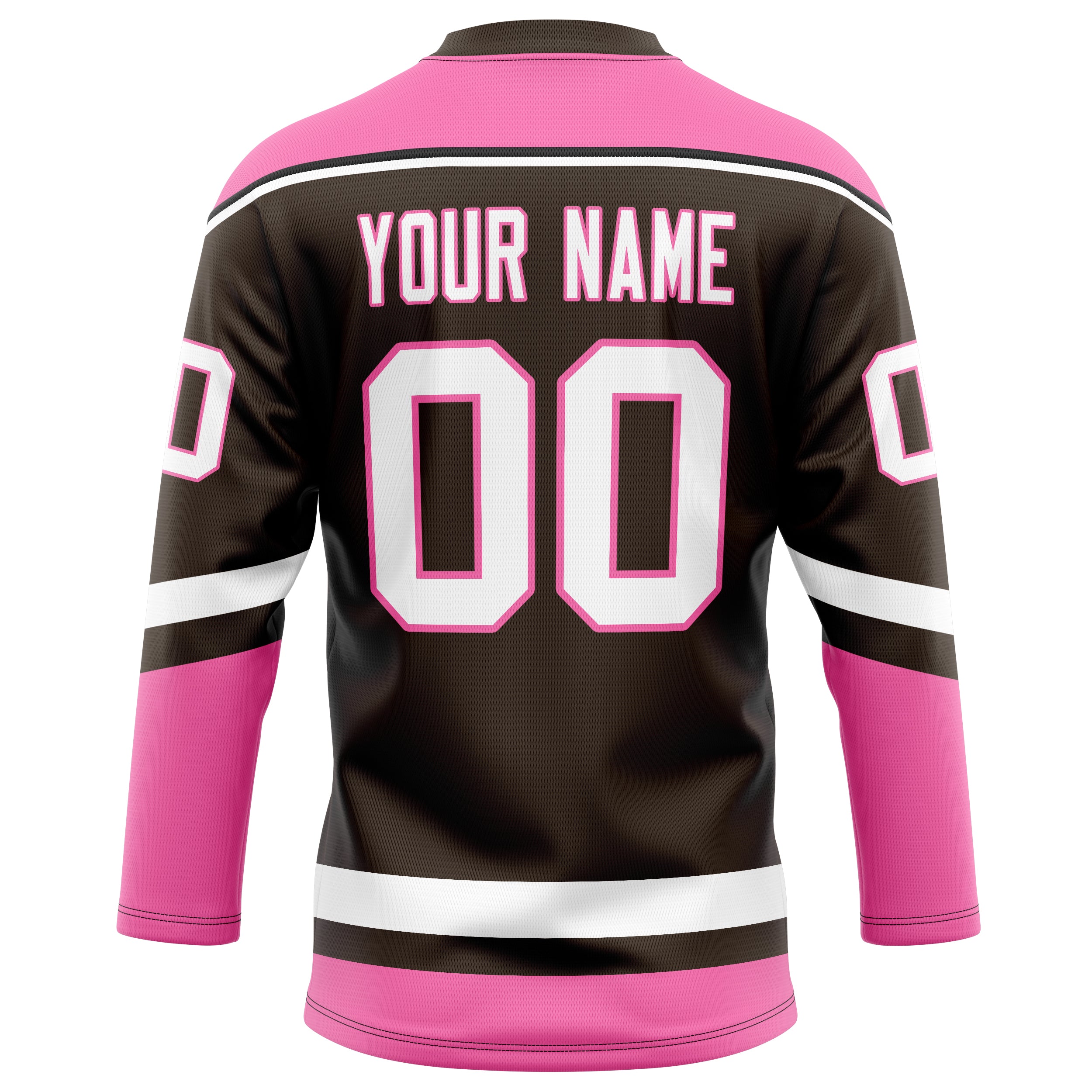 Personalized Brown & Pink Solid Colour Hockey Jersey