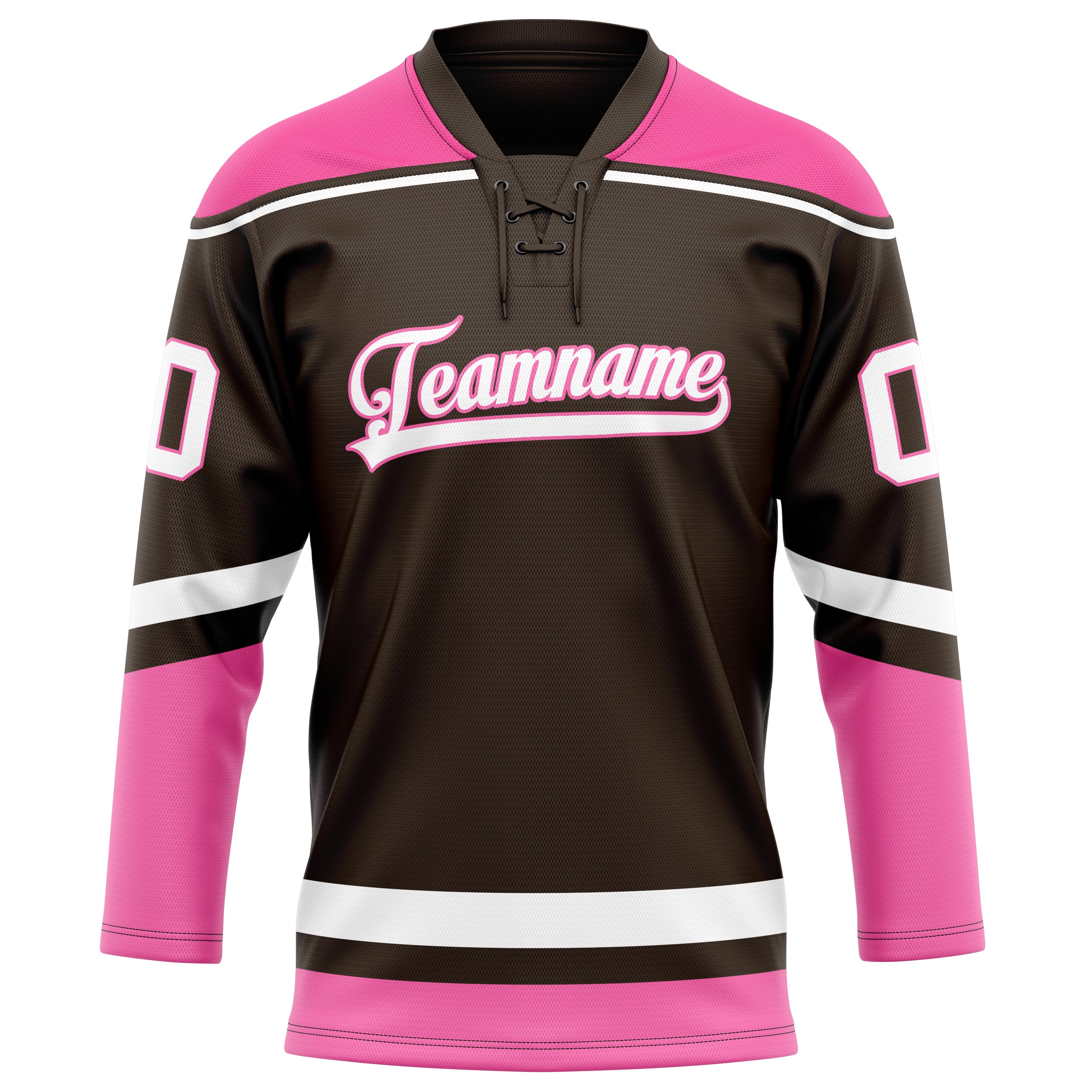 Personalized Brown & Pink Solid Colour Hockey Jersey