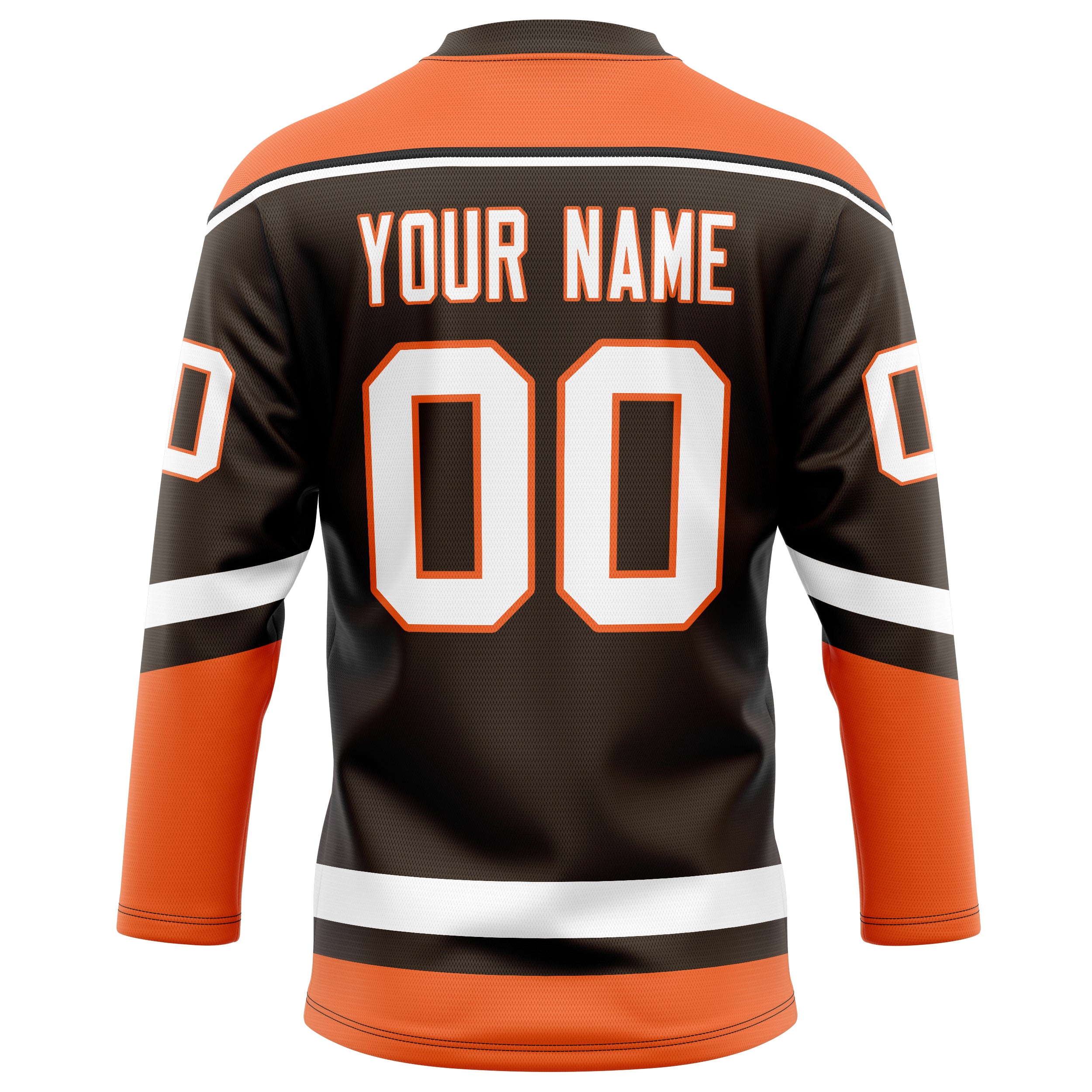 Personalized Brown & Orange Solid Colour Hockey Jersey