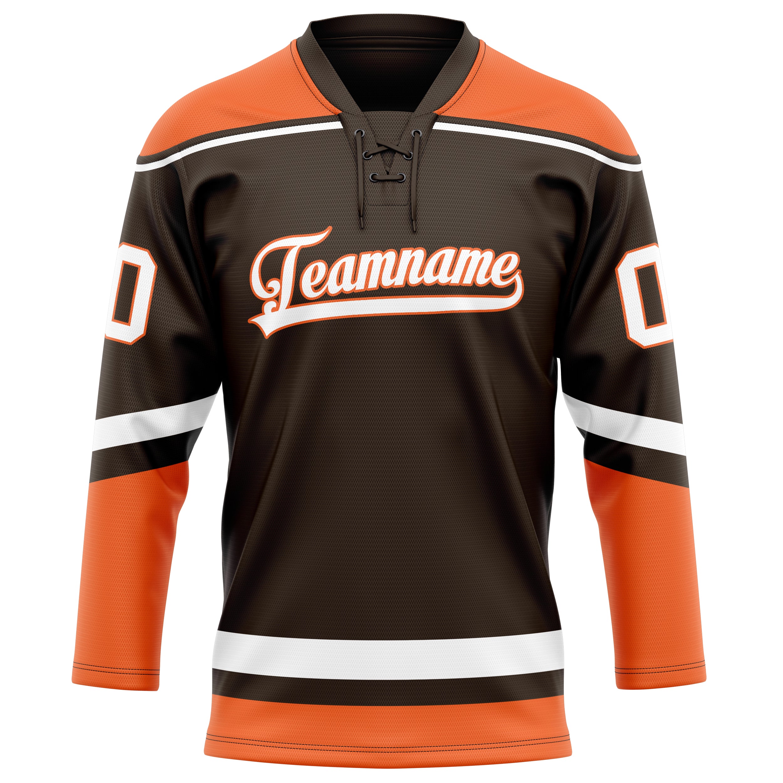 Personalized Brown & Orange Solid Colour Hockey Jersey