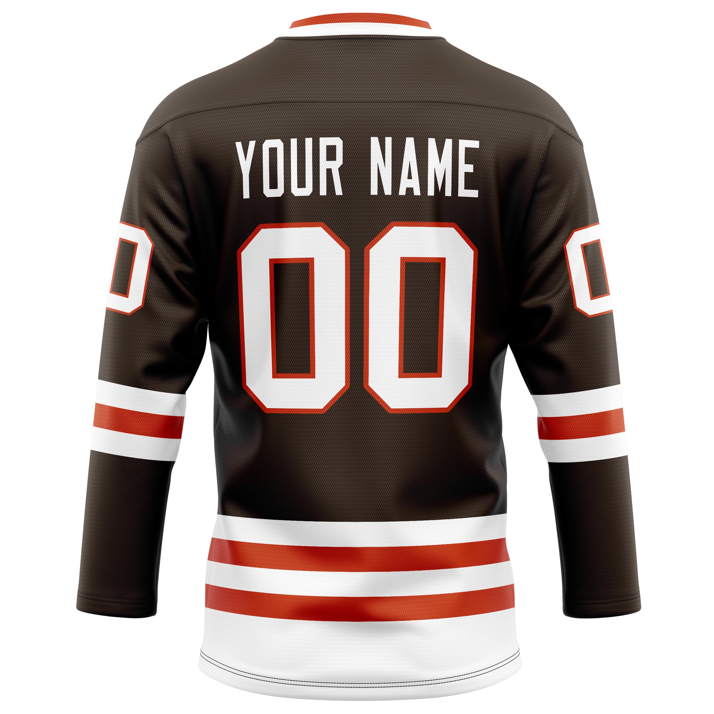 Personalized Brown & White Solid Colour Hockey Jersey