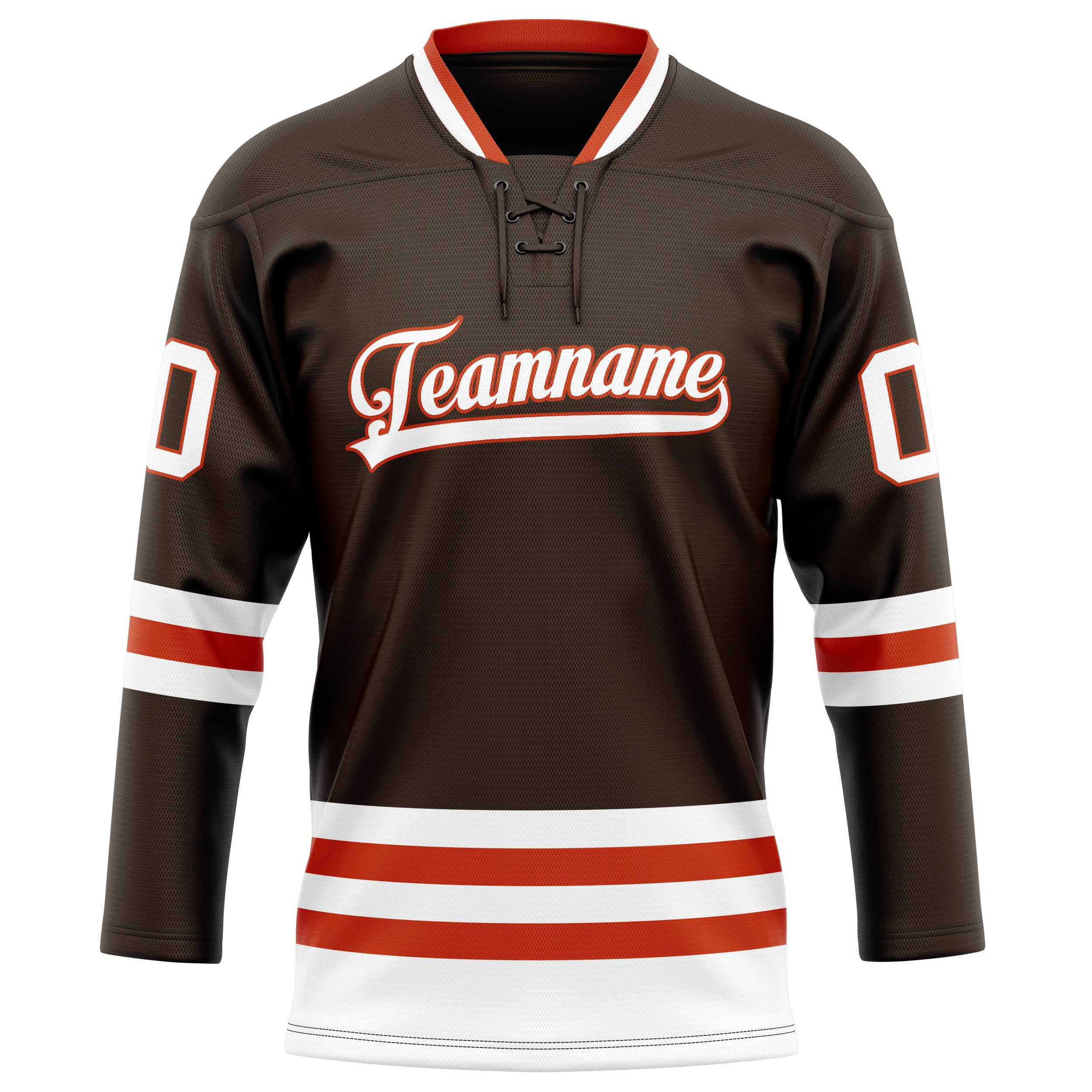 Personalized Brown & White Solid Colour Hockey Jersey
