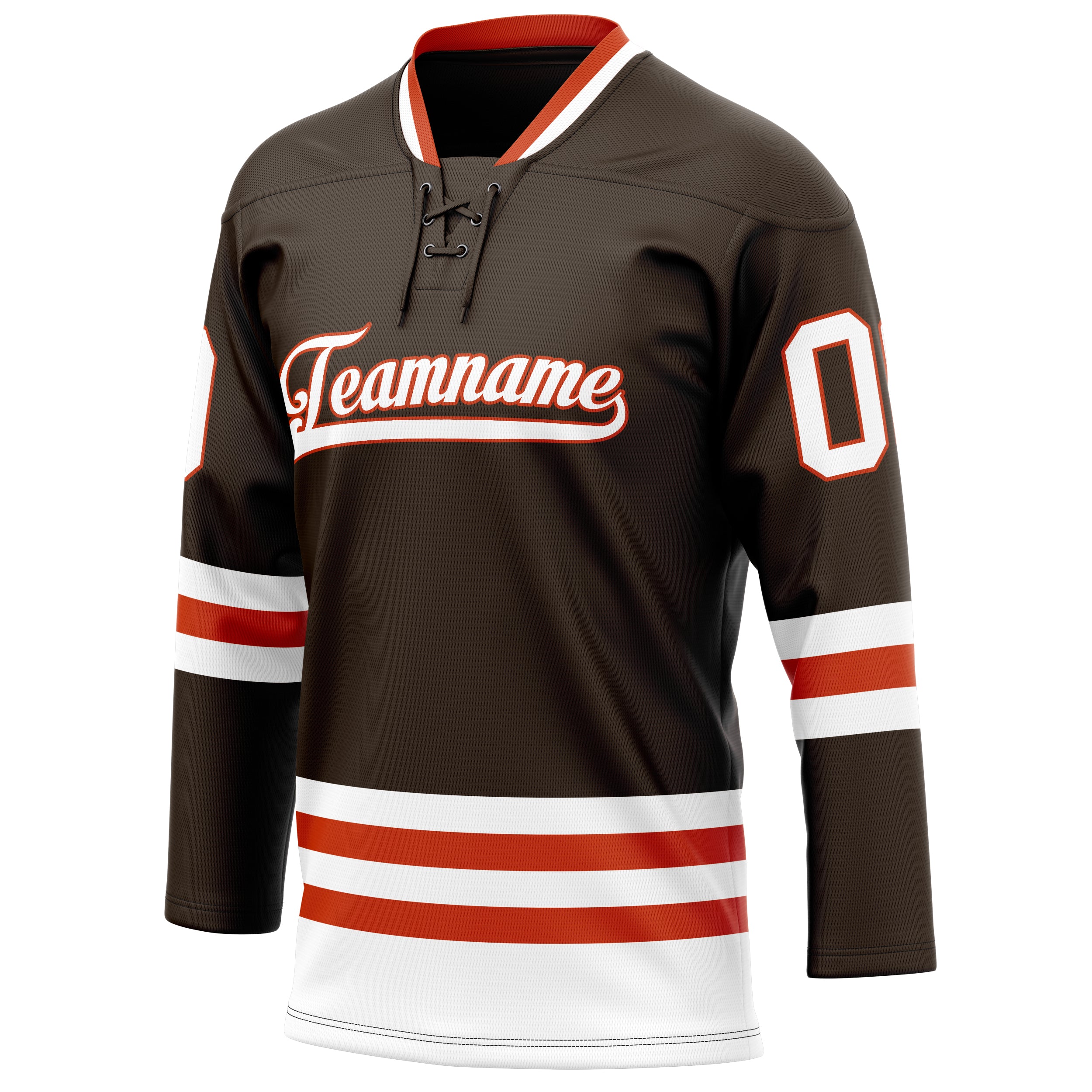 Personalized Brown & White Solid Colour Hockey Jersey