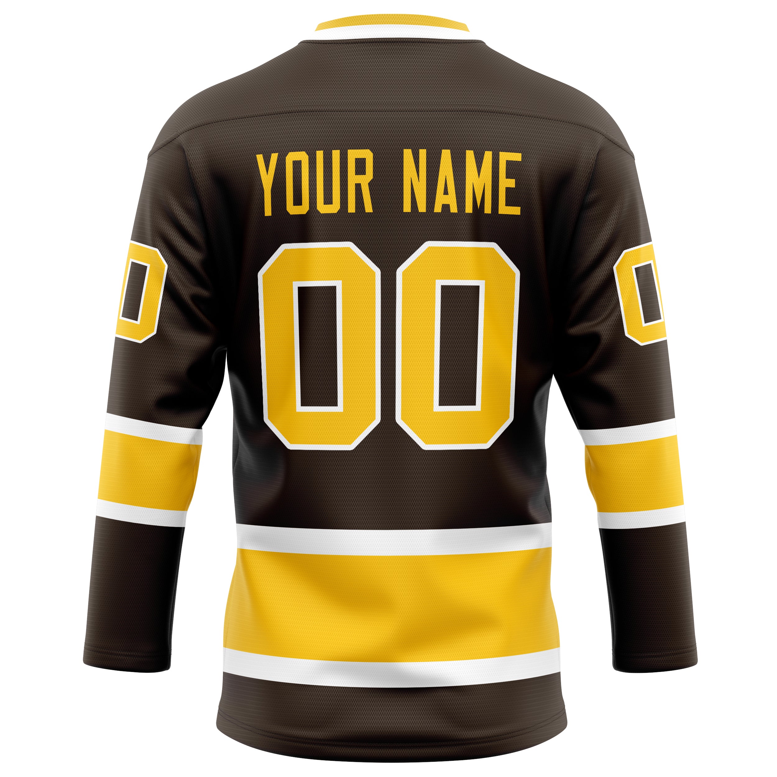 Personalized Brown & Gold Solid Colour Hockey Jersey
