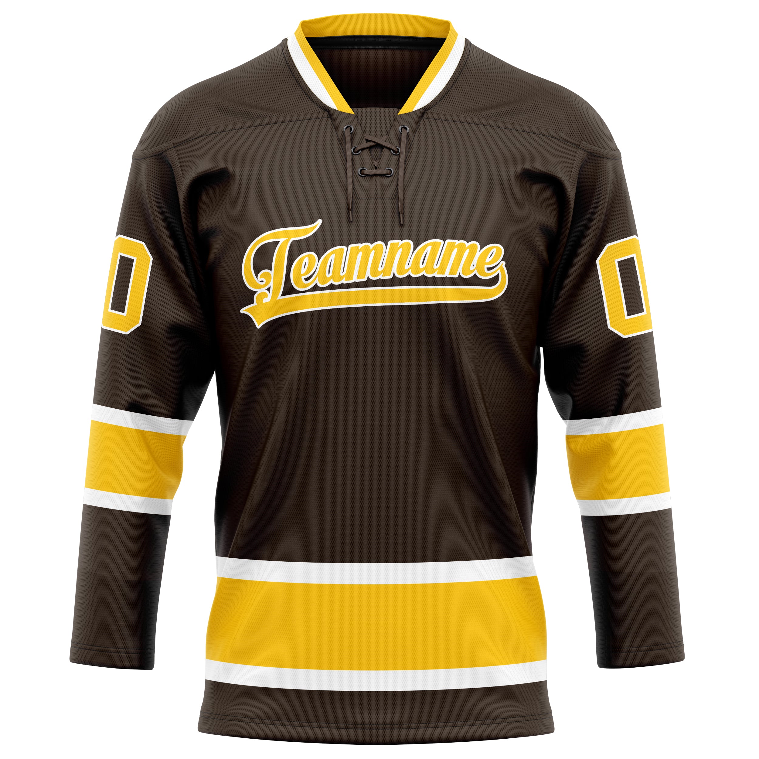 Personalized Brown & Gold Solid Colour Hockey Jersey