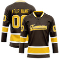 Personalized Brown & Gold Solid Colour Hockey Jersey