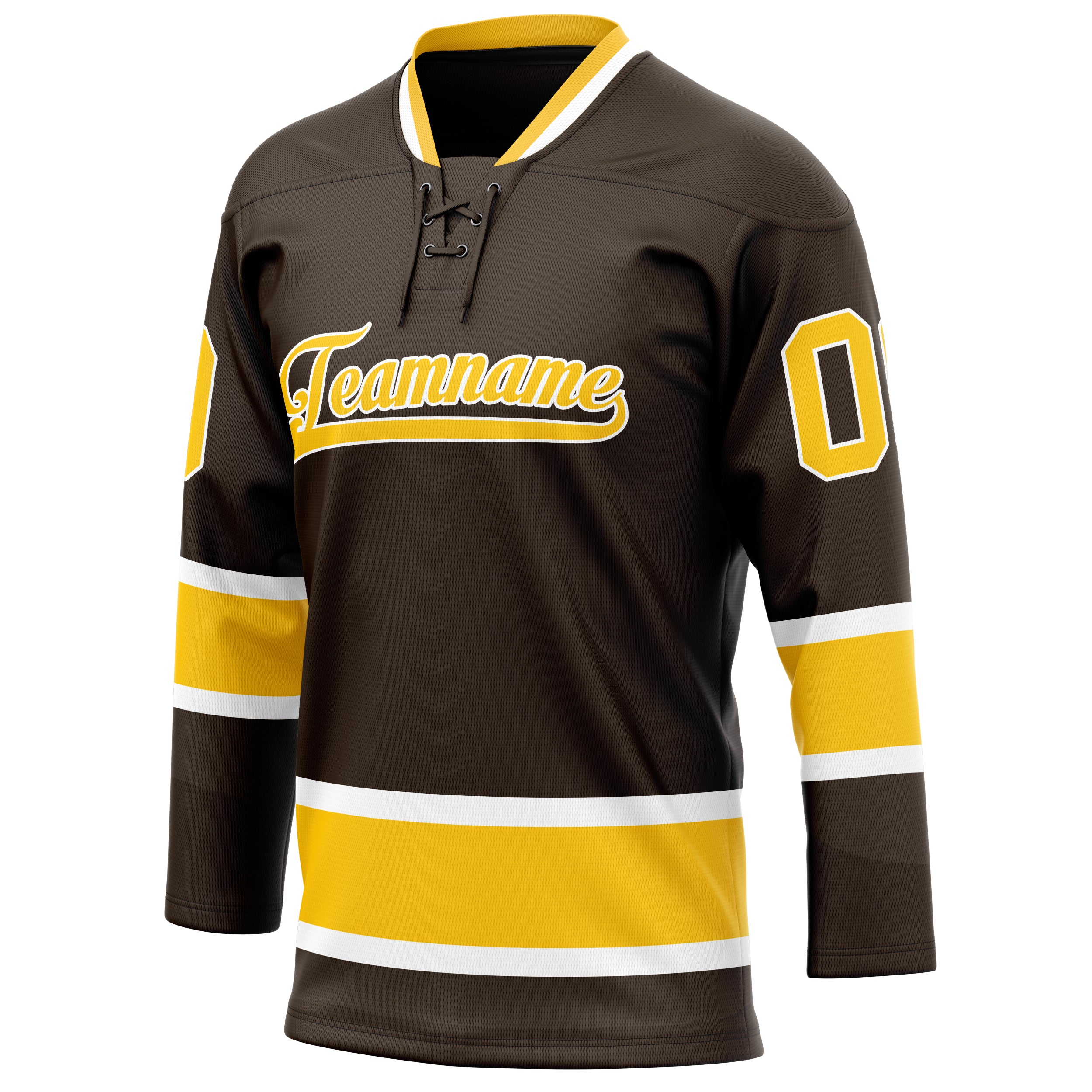 Personalized Brown & Gold Solid Colour Hockey Jersey