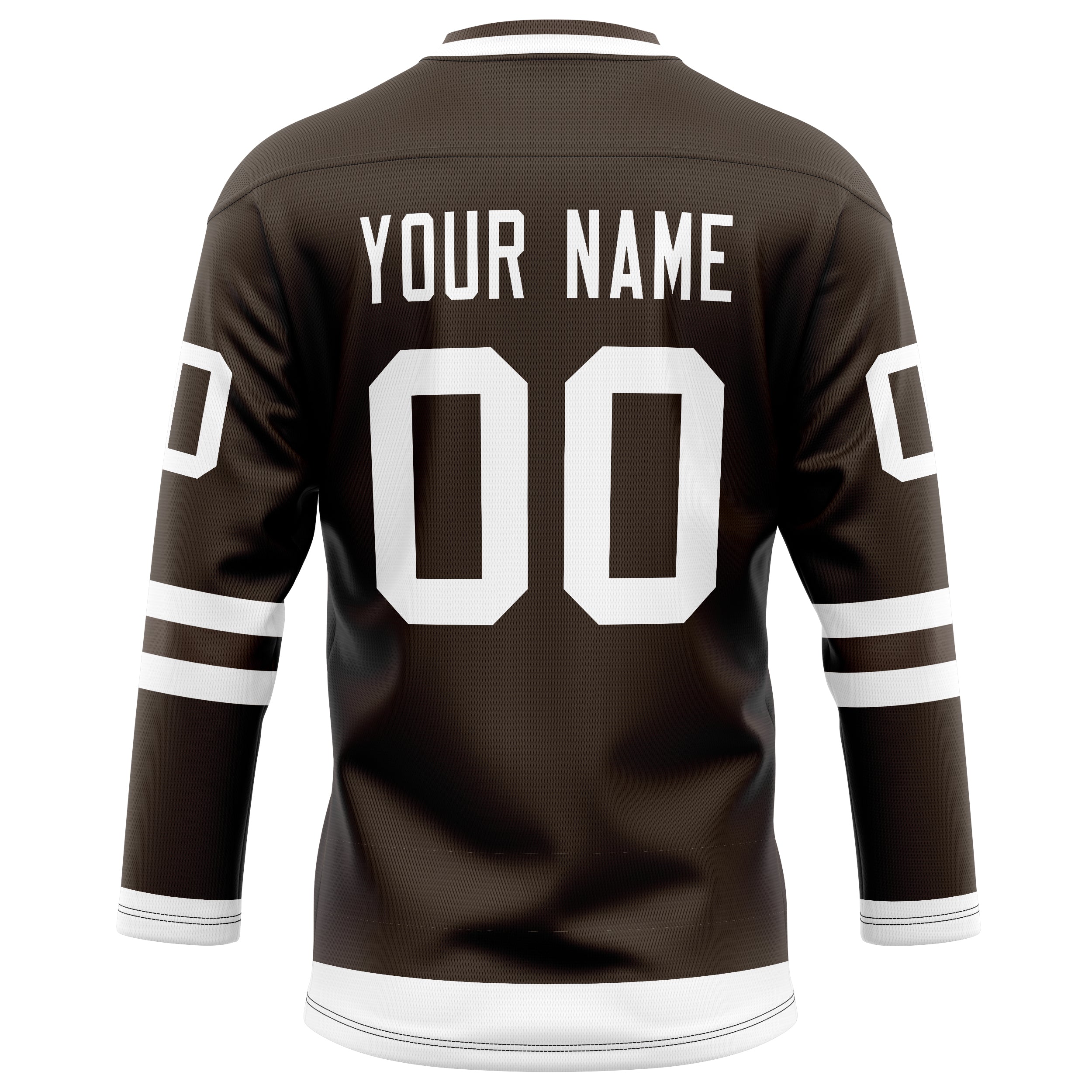 Personalized Brown & White Solid Colour Hockey Jersey