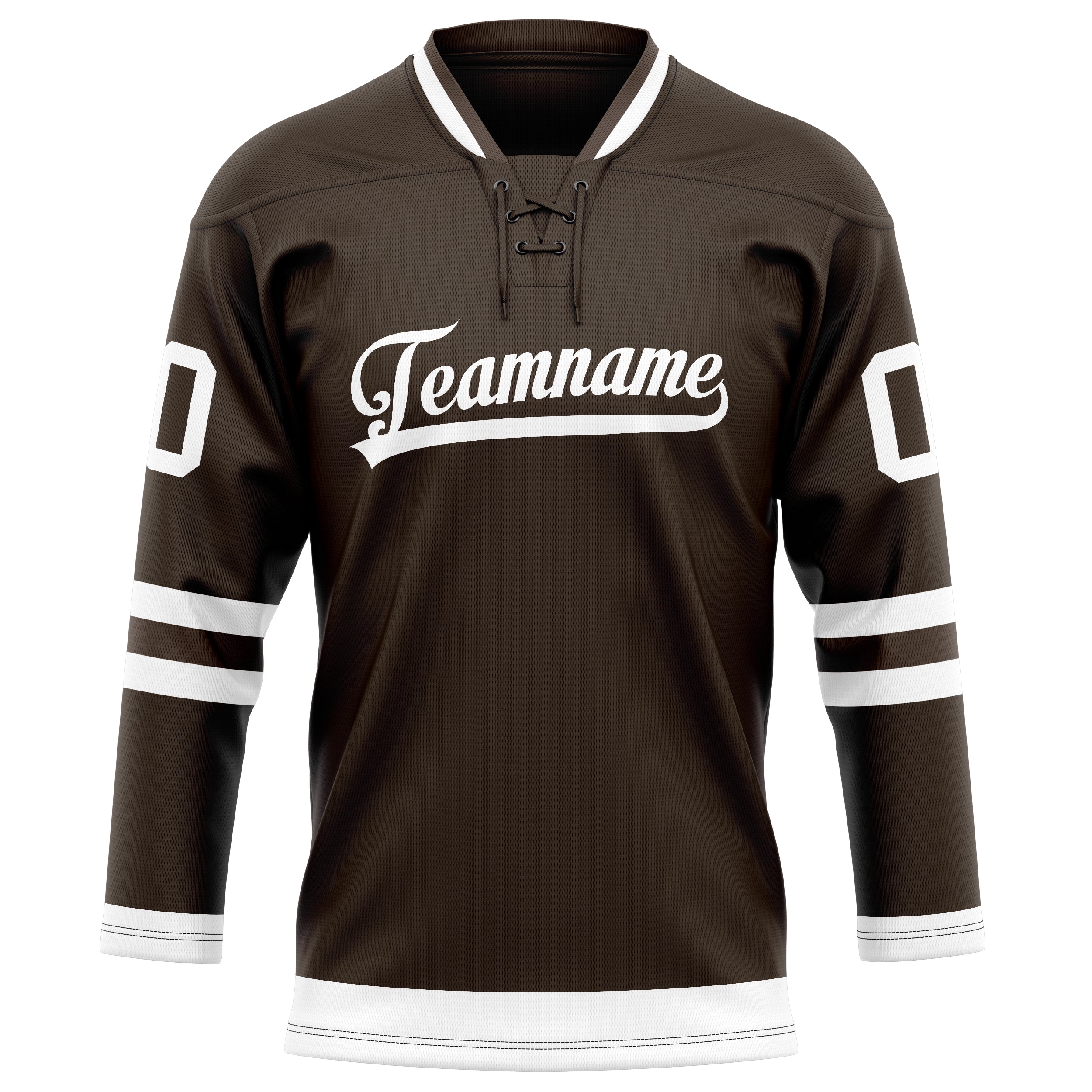 Personalized Brown & White Solid Colour Hockey Jersey