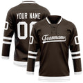 Personalized Brown & White Solid Colour Hockey Jersey