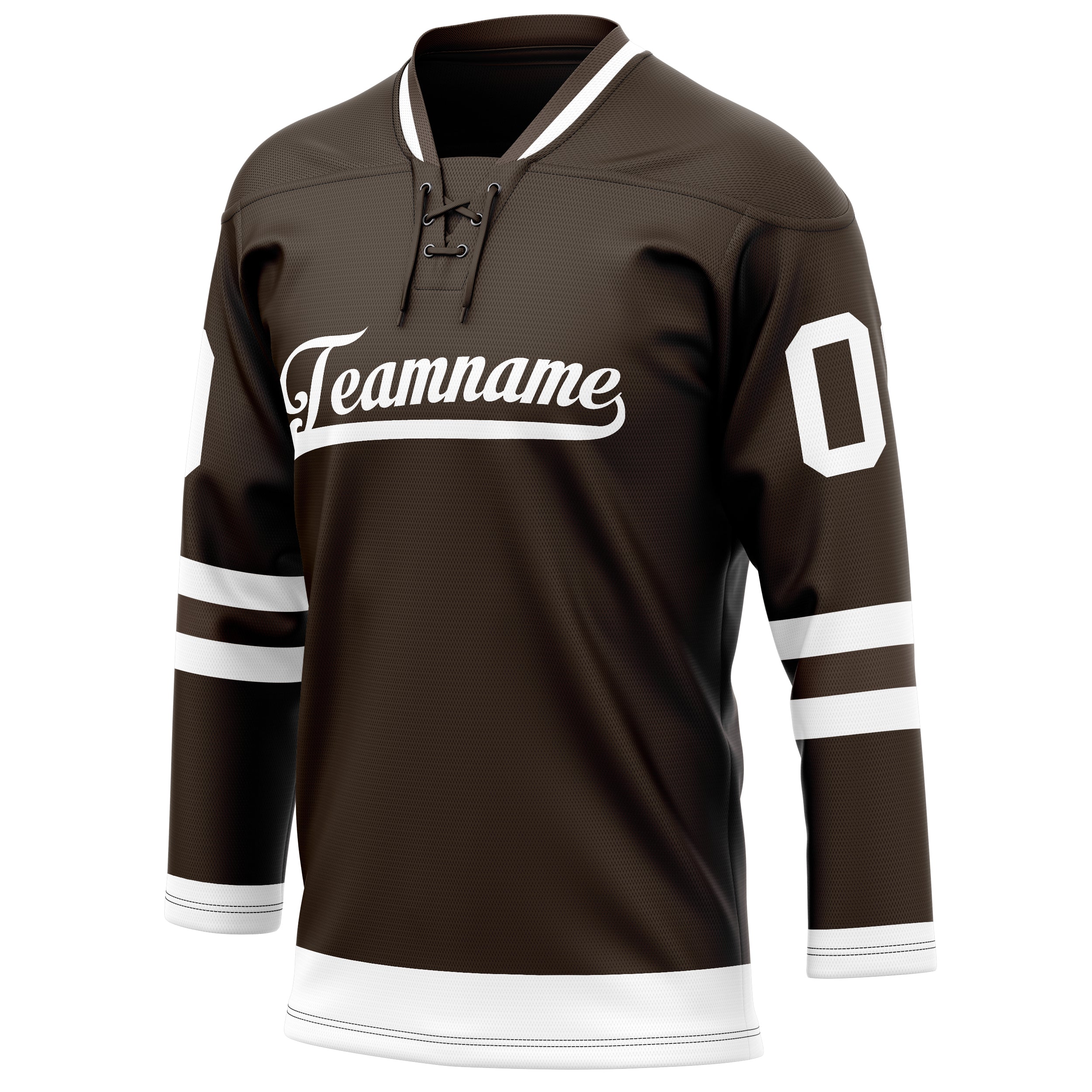Personalized Brown & White Solid Colour Hockey Jersey