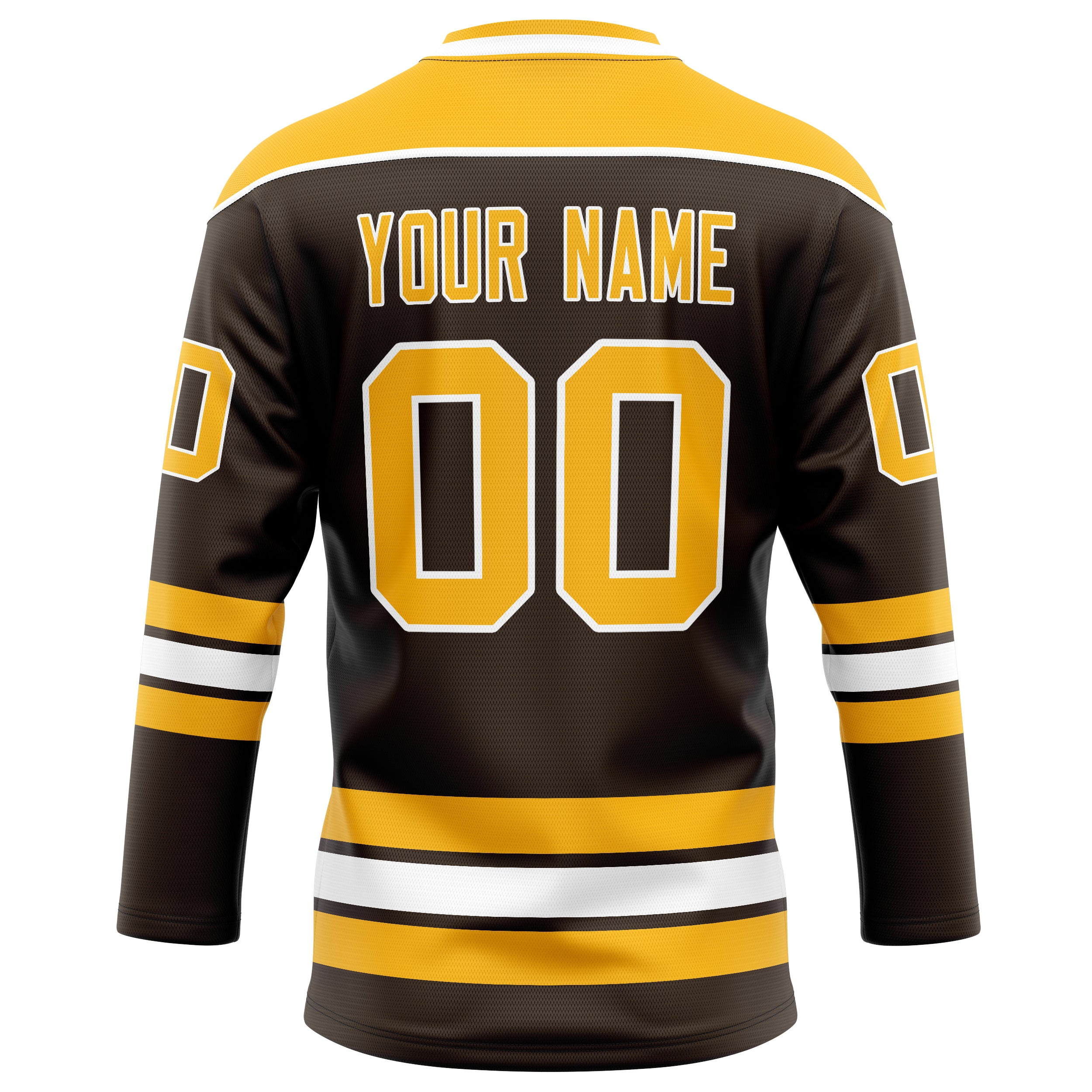 Personalized Brown & Gold Solid Colour Hockey Jersey