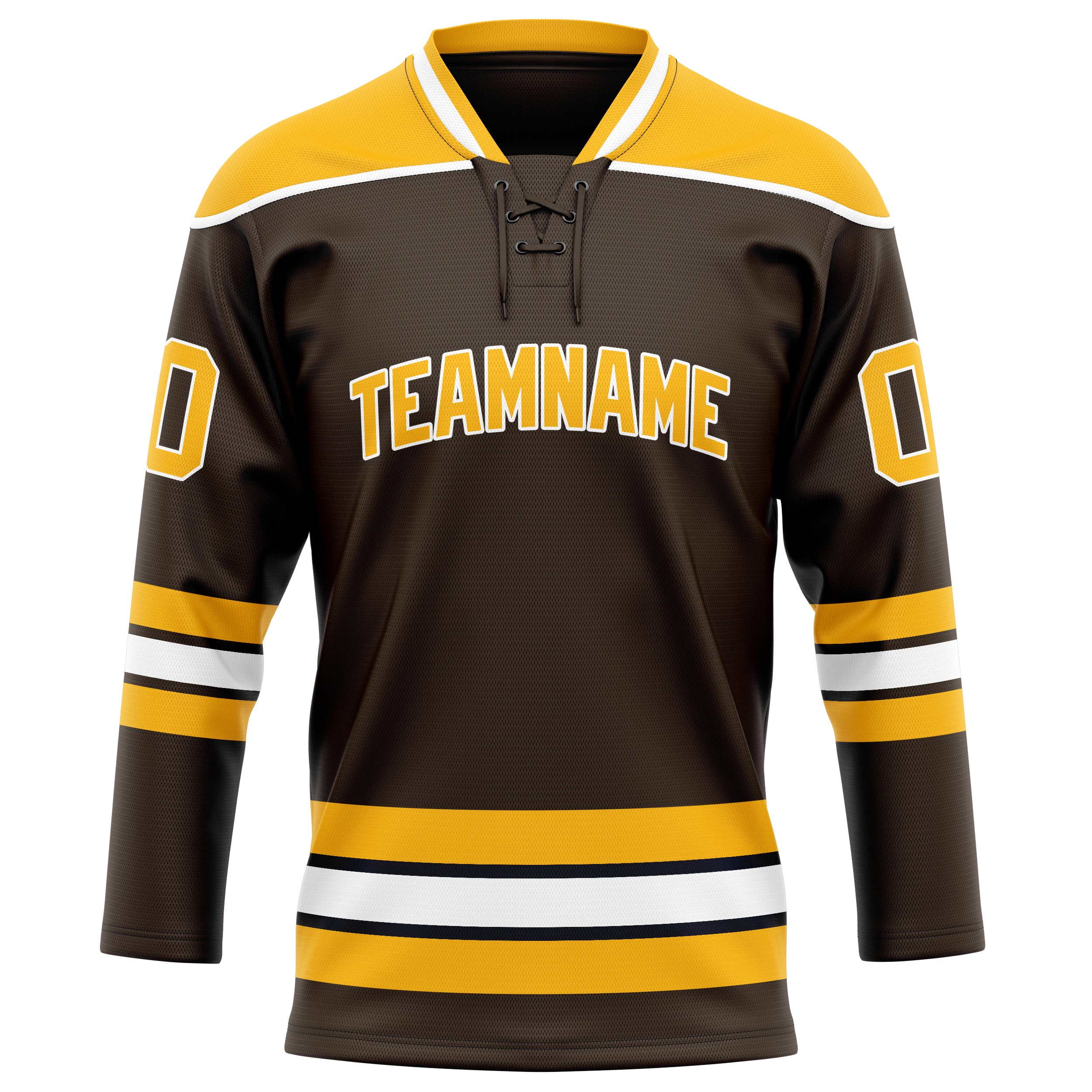 Personalized Brown & Gold Solid Colour Hockey Jersey