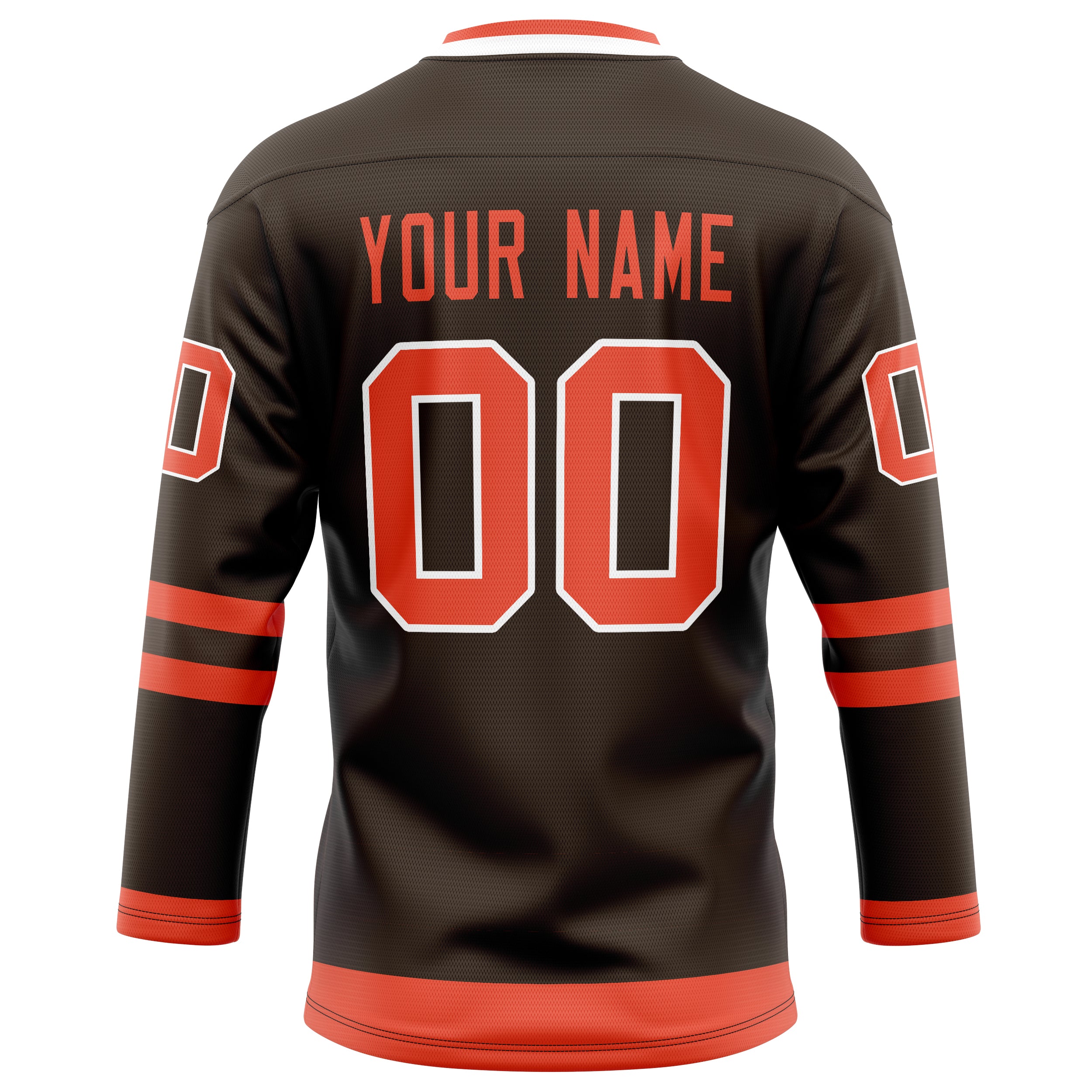 Personalized Brown & Orange Solid Colour Hockey Jersey