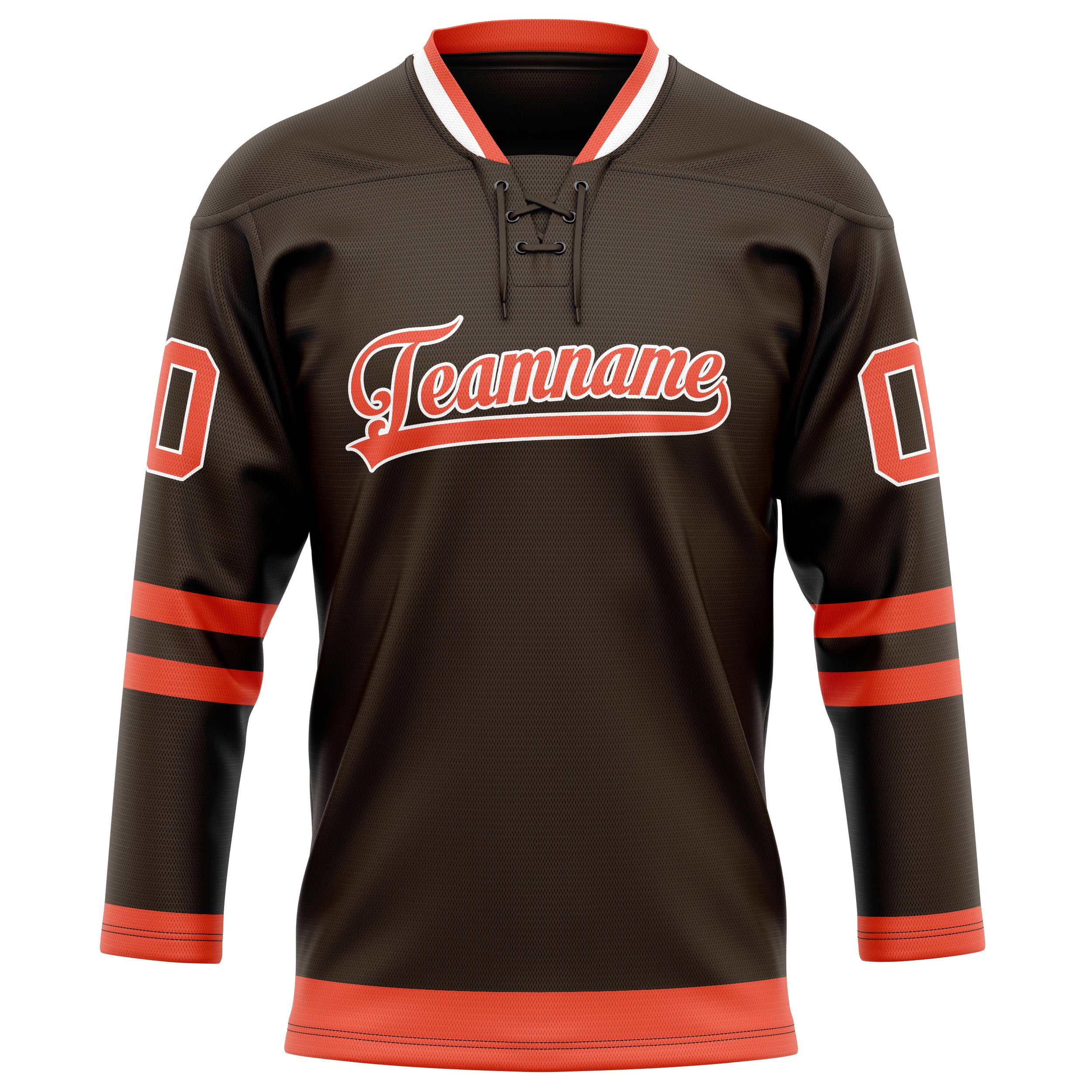 Personalized Brown & Orange Solid Colour Hockey Jersey