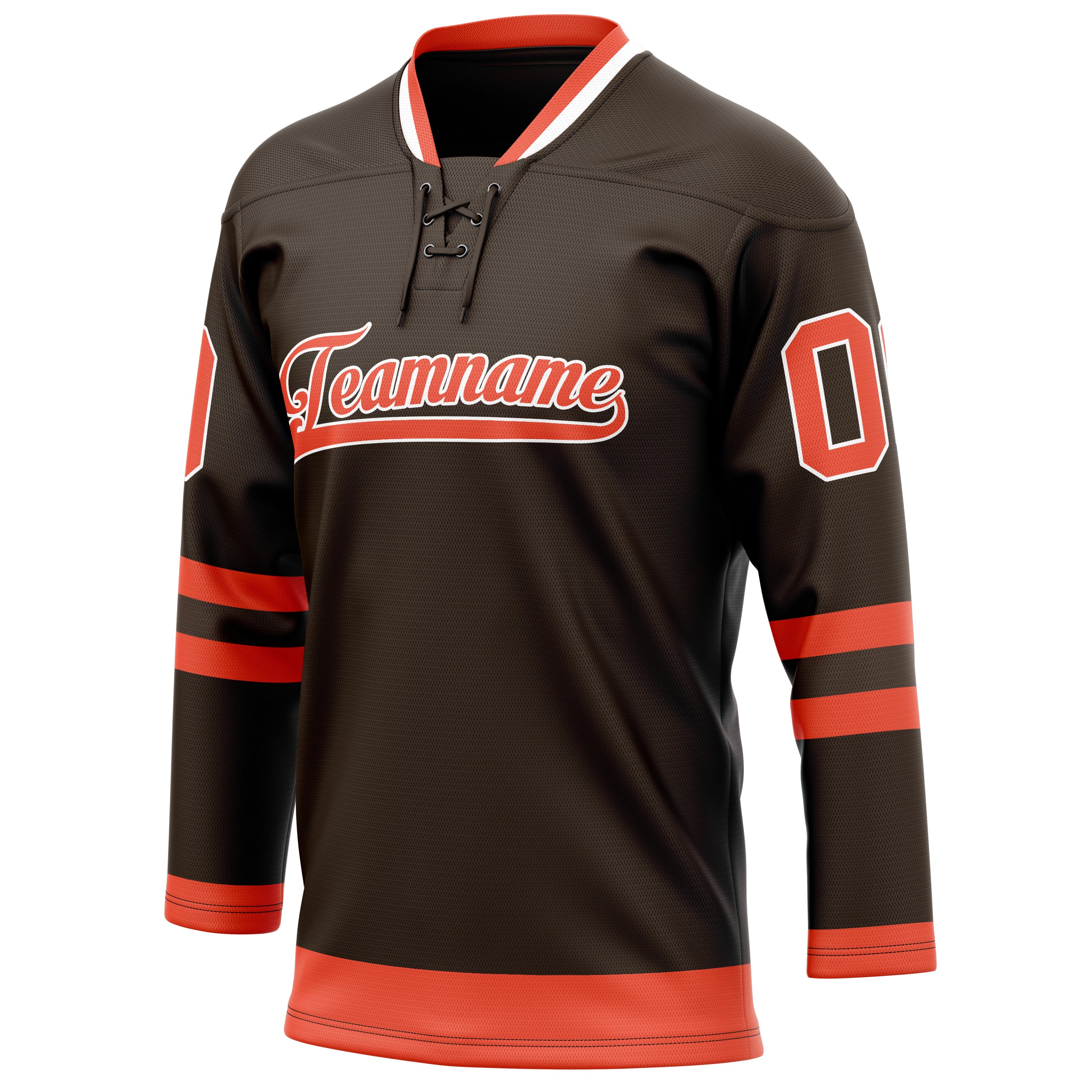 Personalized Brown & Orange Solid Colour Hockey Jersey