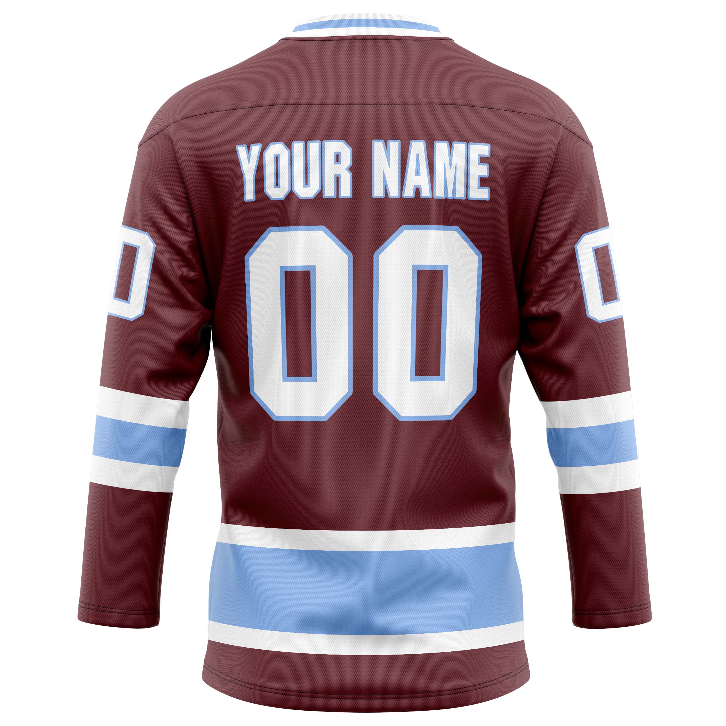 Personalized Brown & Light Blue Solid Colour Hockey Jersey