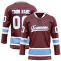 Personalized Brown & Light Blue Solid Colour Hockey Jersey