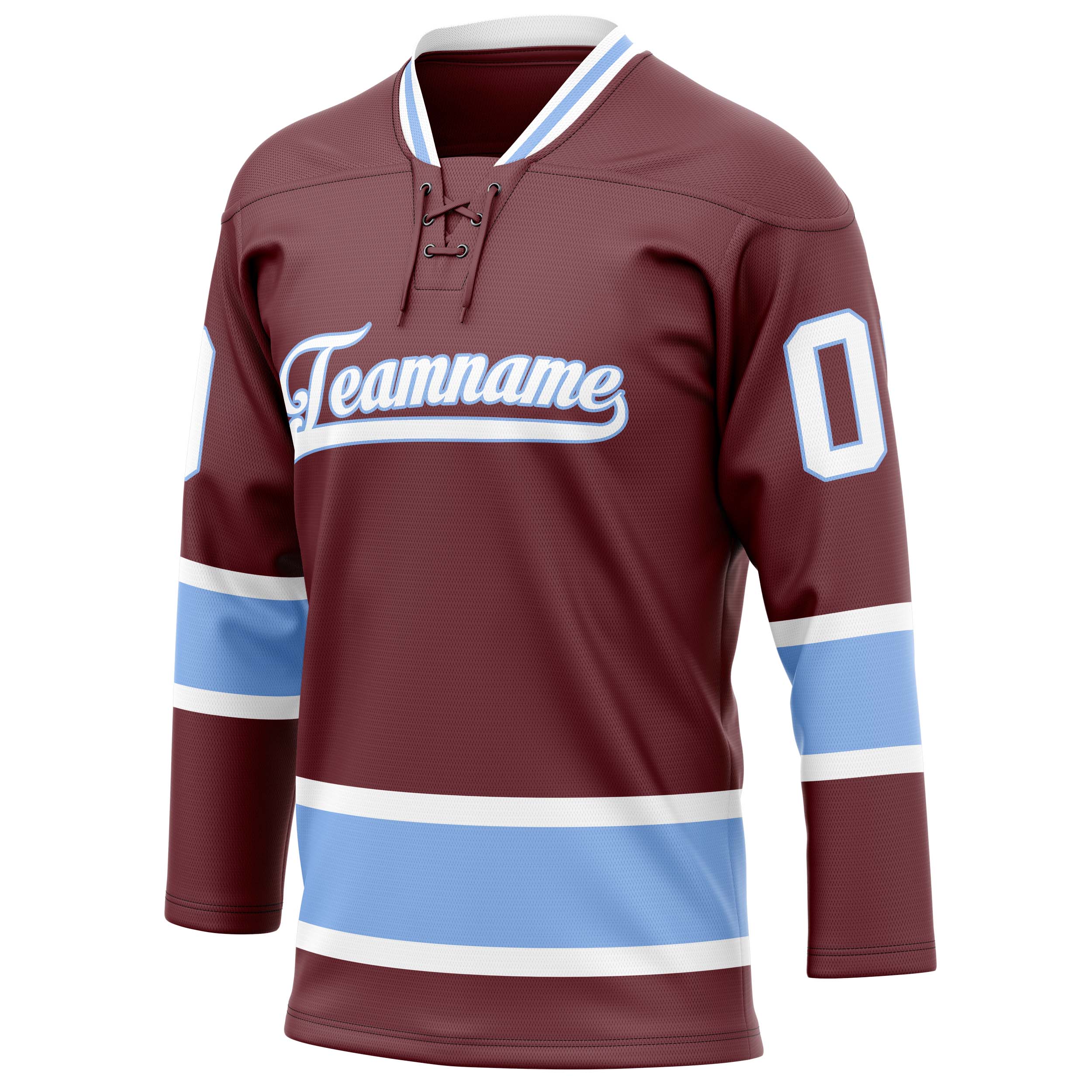 Personalized Brown & Light Blue Solid Colour Hockey Jersey
