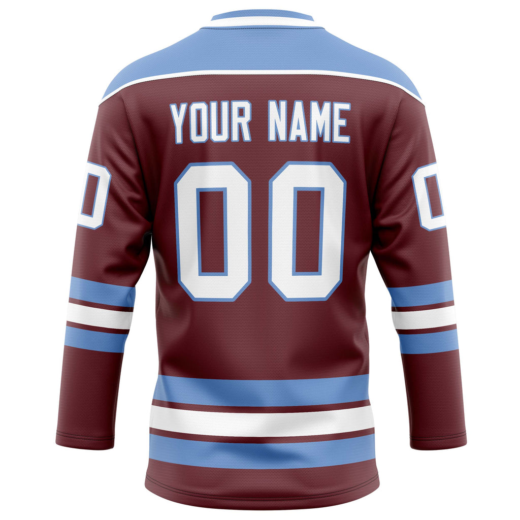 Personalized Brown & Light Blue Solid Colour Hockey Jersey