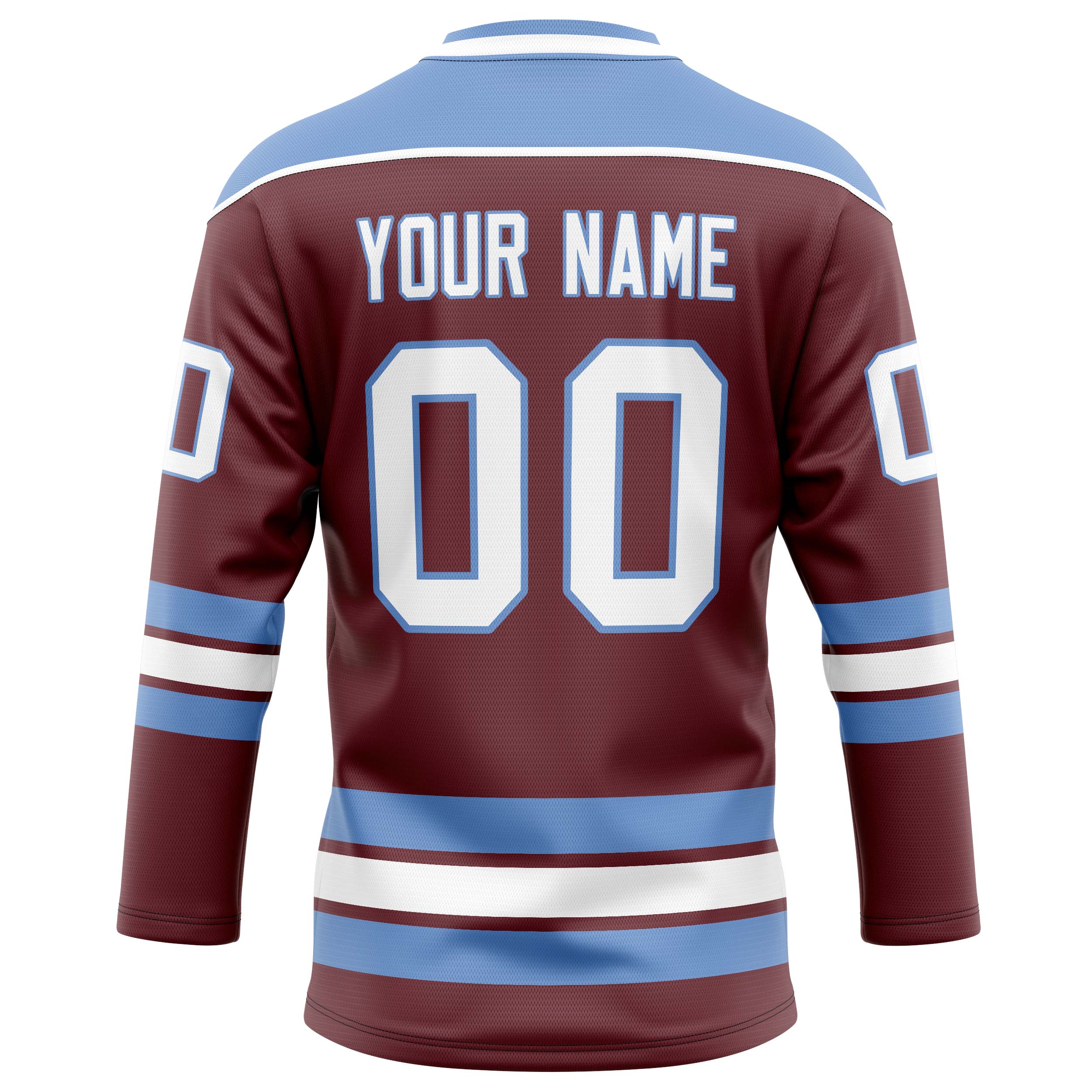 Personalized Brown & Light Blue Solid Colour Hockey Jersey