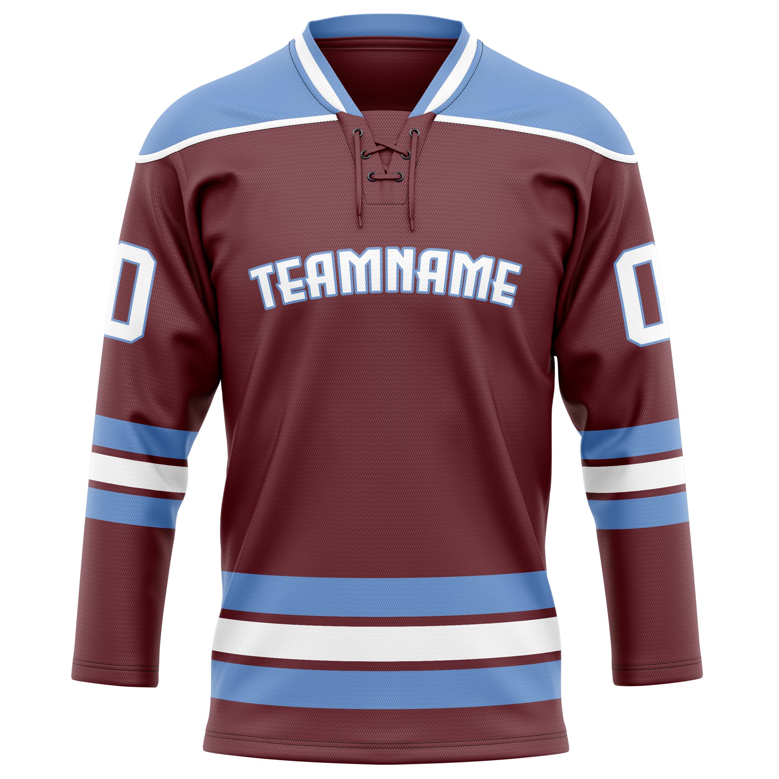 Personalized Brown & Light Blue Solid Colour Hockey Jersey