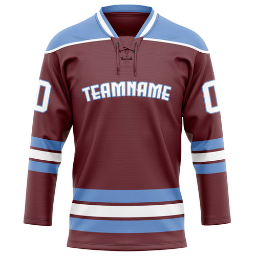 Personalized Brown & Light Blue Solid Colour Hockey Jersey