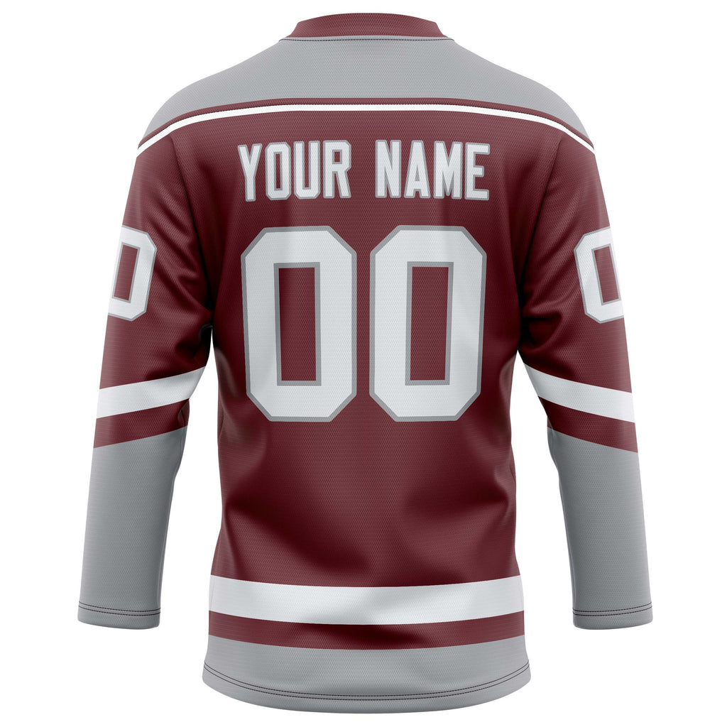 Personalized Brown & Gray Solid Colour Hockey Jersey