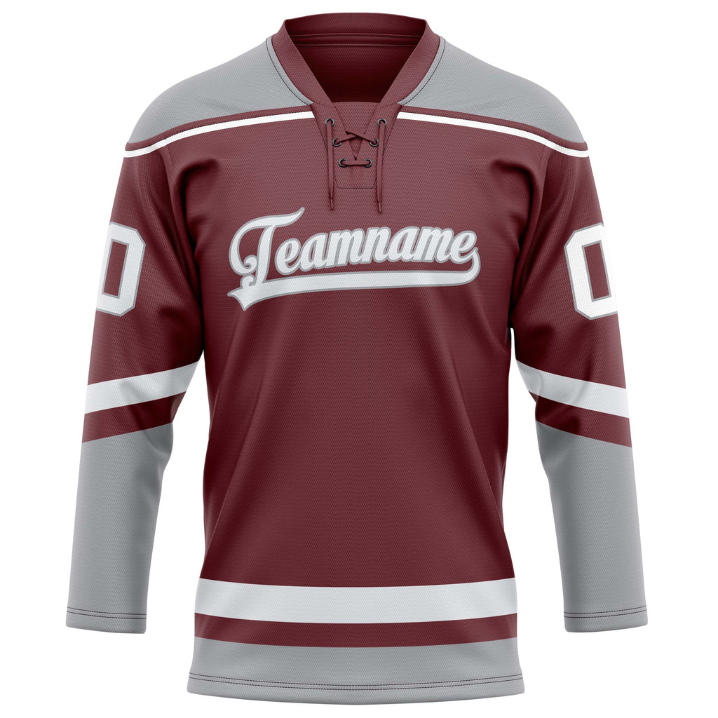Personalized Brown & Gray Solid Colour Hockey Jersey