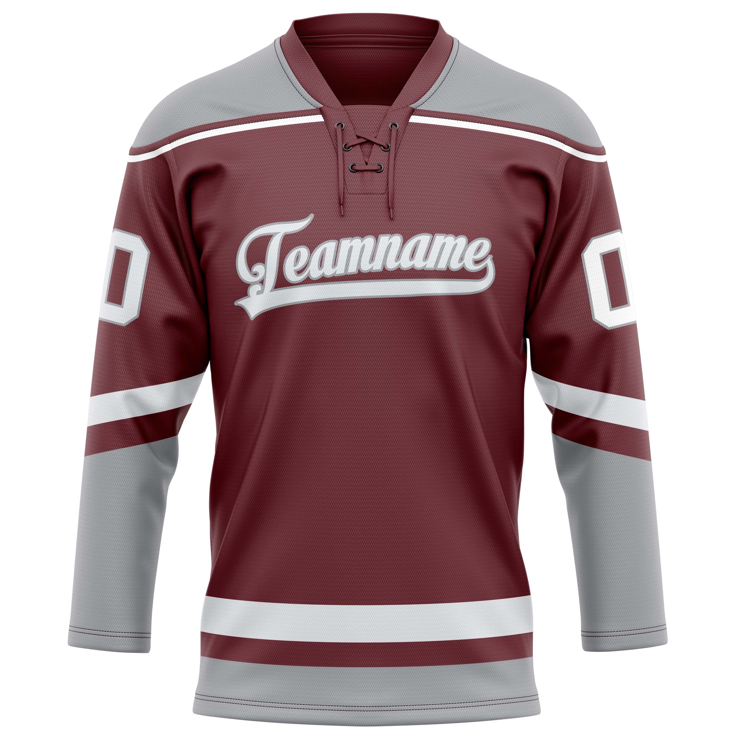 Personalized Brown & Gray Solid Colour Hockey Jersey