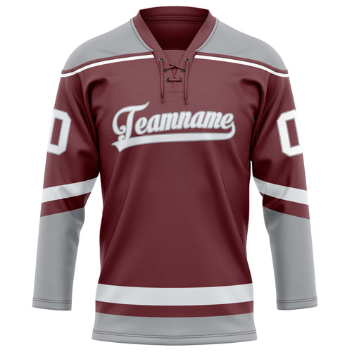 Personalized Brown & Gray Solid Colour Hockey Jersey