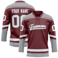 Personalized Brown & Gray Solid Colour Hockey Jersey