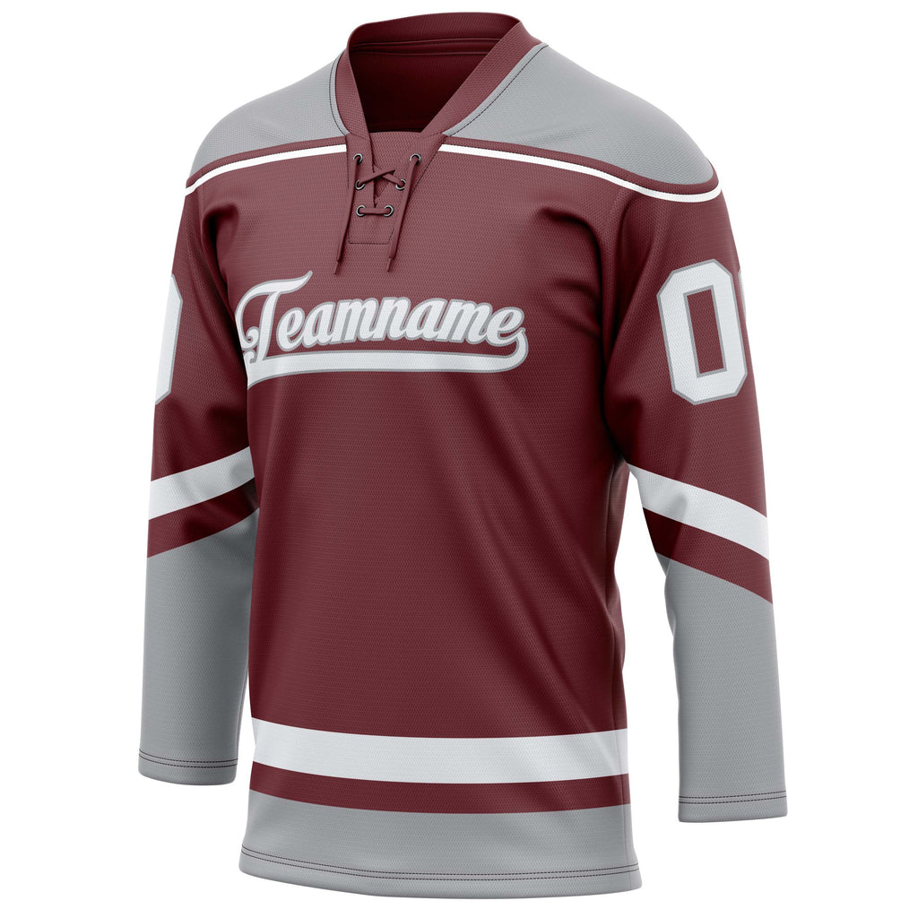 Personalized Brown & Gray Solid Colour Hockey Jersey