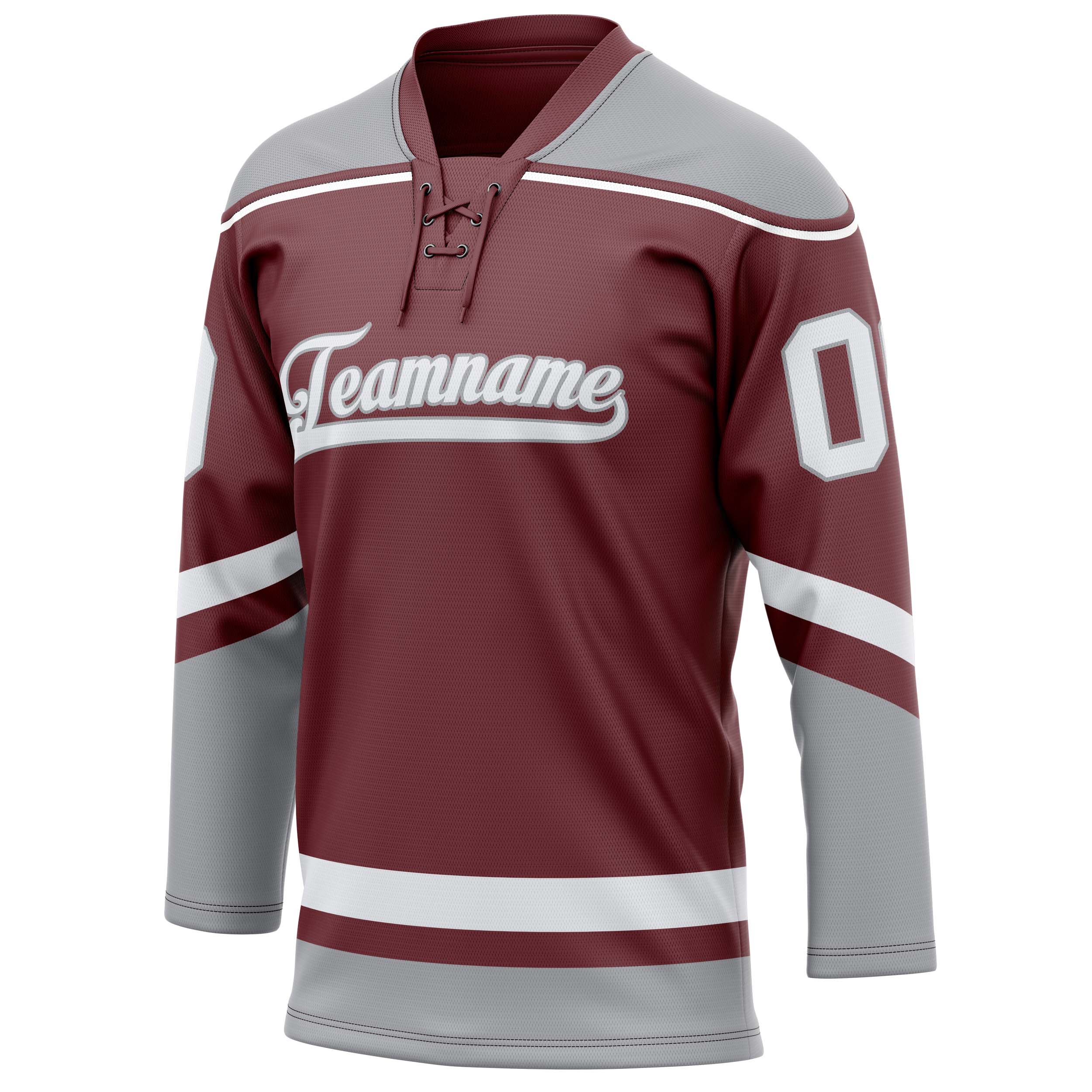 Personalized Brown & Gray Solid Colour Hockey Jersey