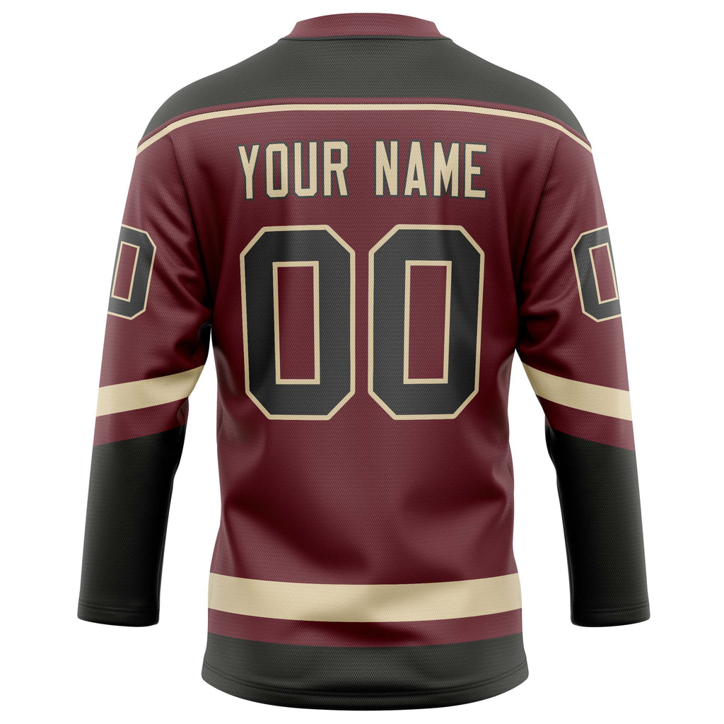 Personalized Brown & Black Solid Colour Hockey Jersey