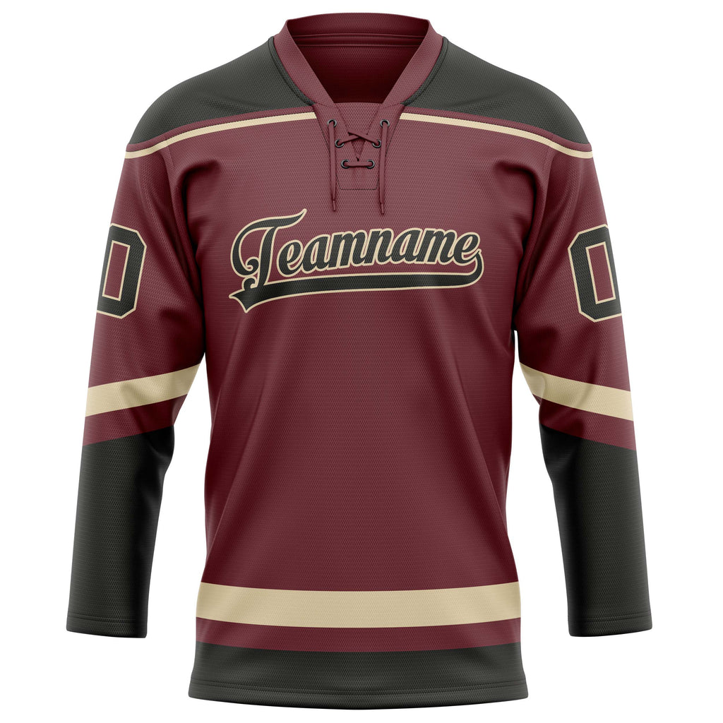 Personalized Brown & Black Solid Colour Hockey Jersey