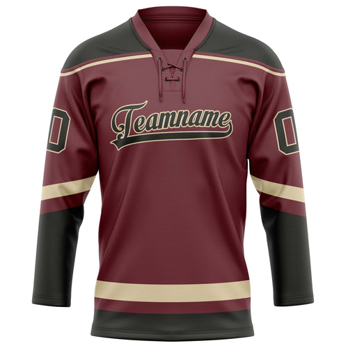 Personalized Brown & Black Solid Colour Hockey Jersey