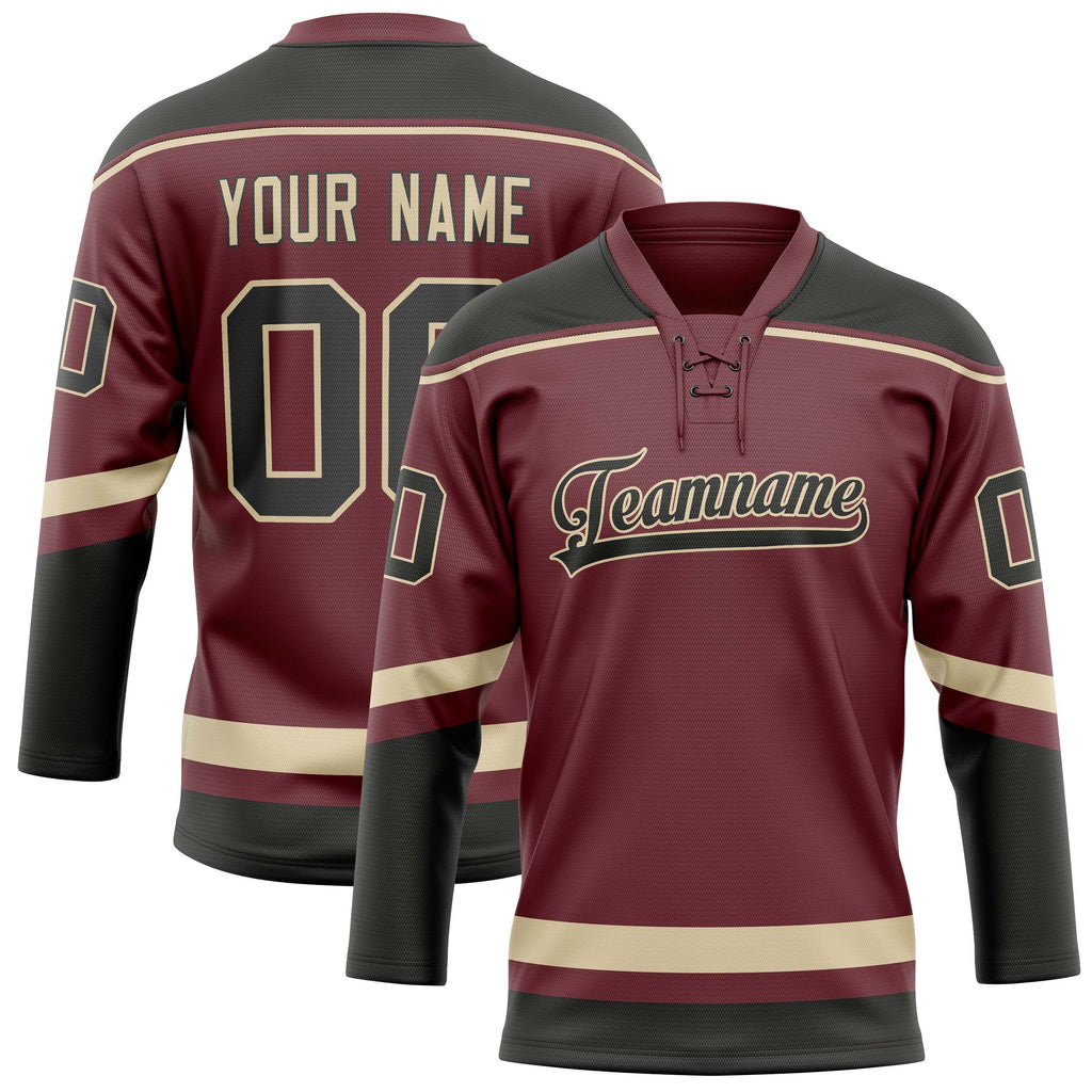 Personalized Brown & Black Solid Colour Hockey Jersey