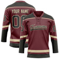 Personalized Brown & Black Solid Colour Hockey Jersey