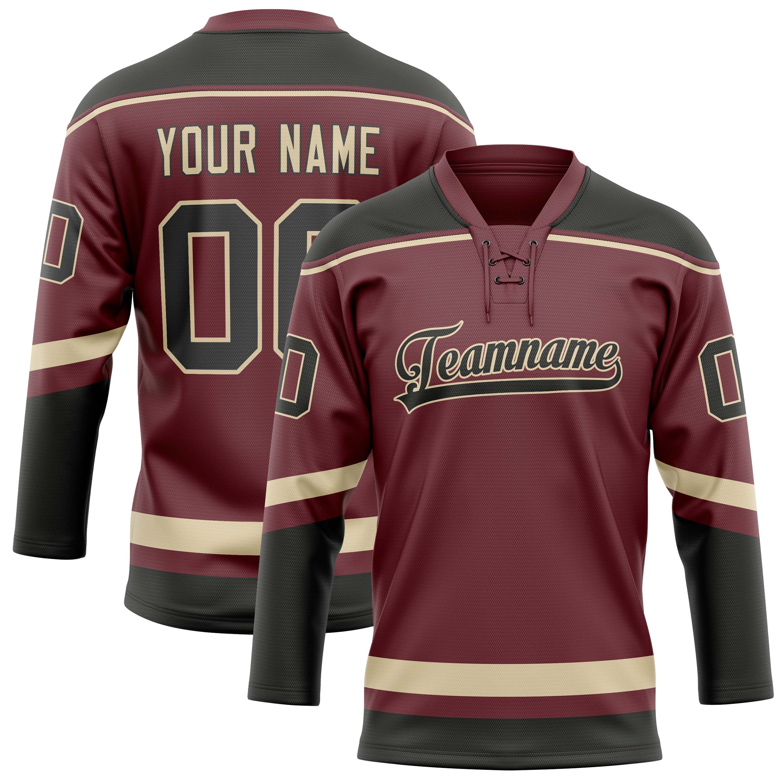 Personalized Brown & Black Solid Colour Hockey Jersey