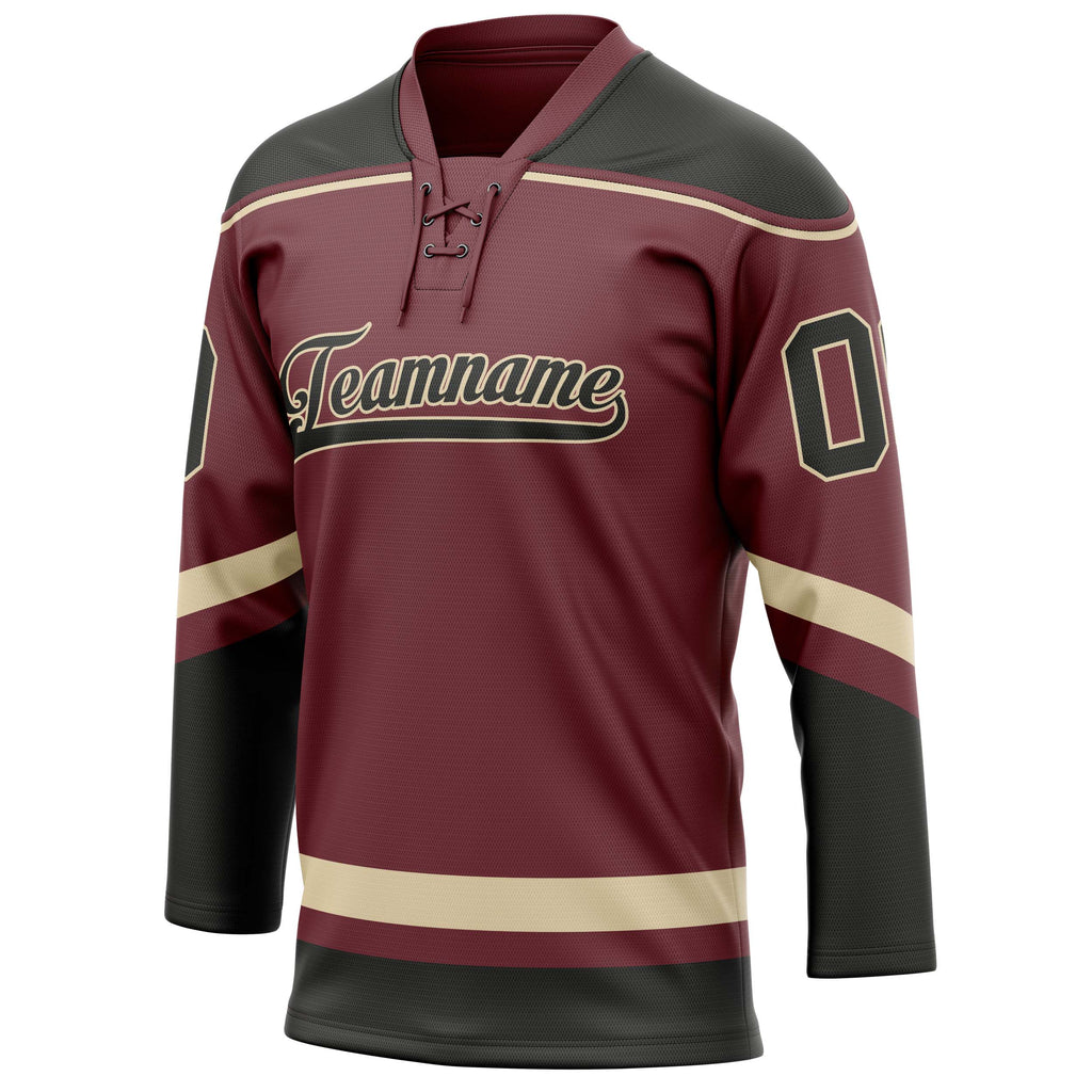 Personalized Brown & Black Solid Colour Hockey Jersey