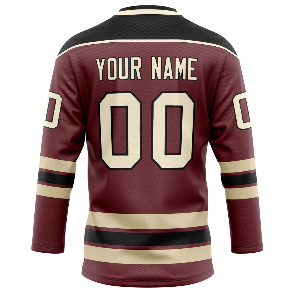 Personalized Brown & Black Solid Colour Hockey Jersey