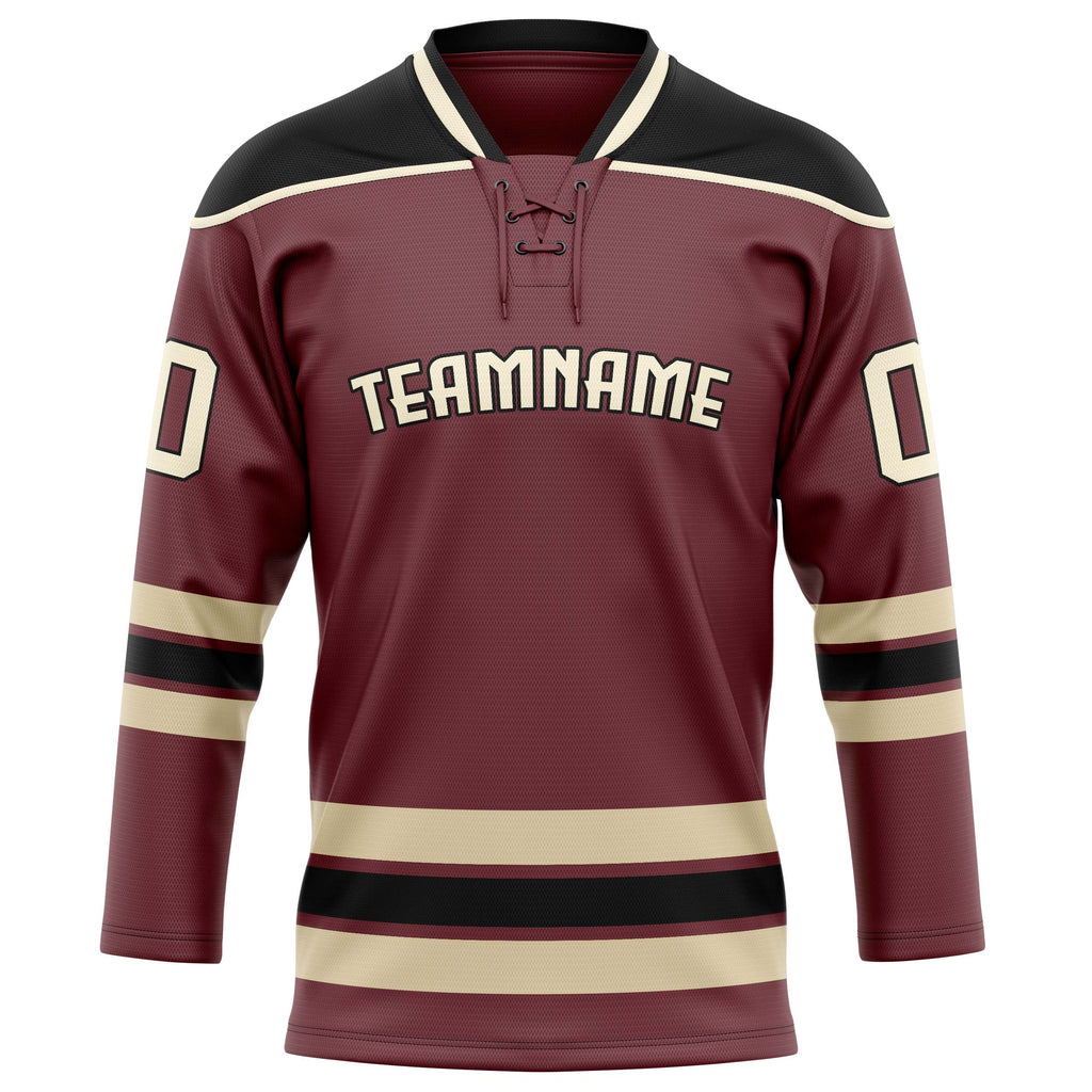 Personalized Brown & Black Solid Colour Hockey Jersey