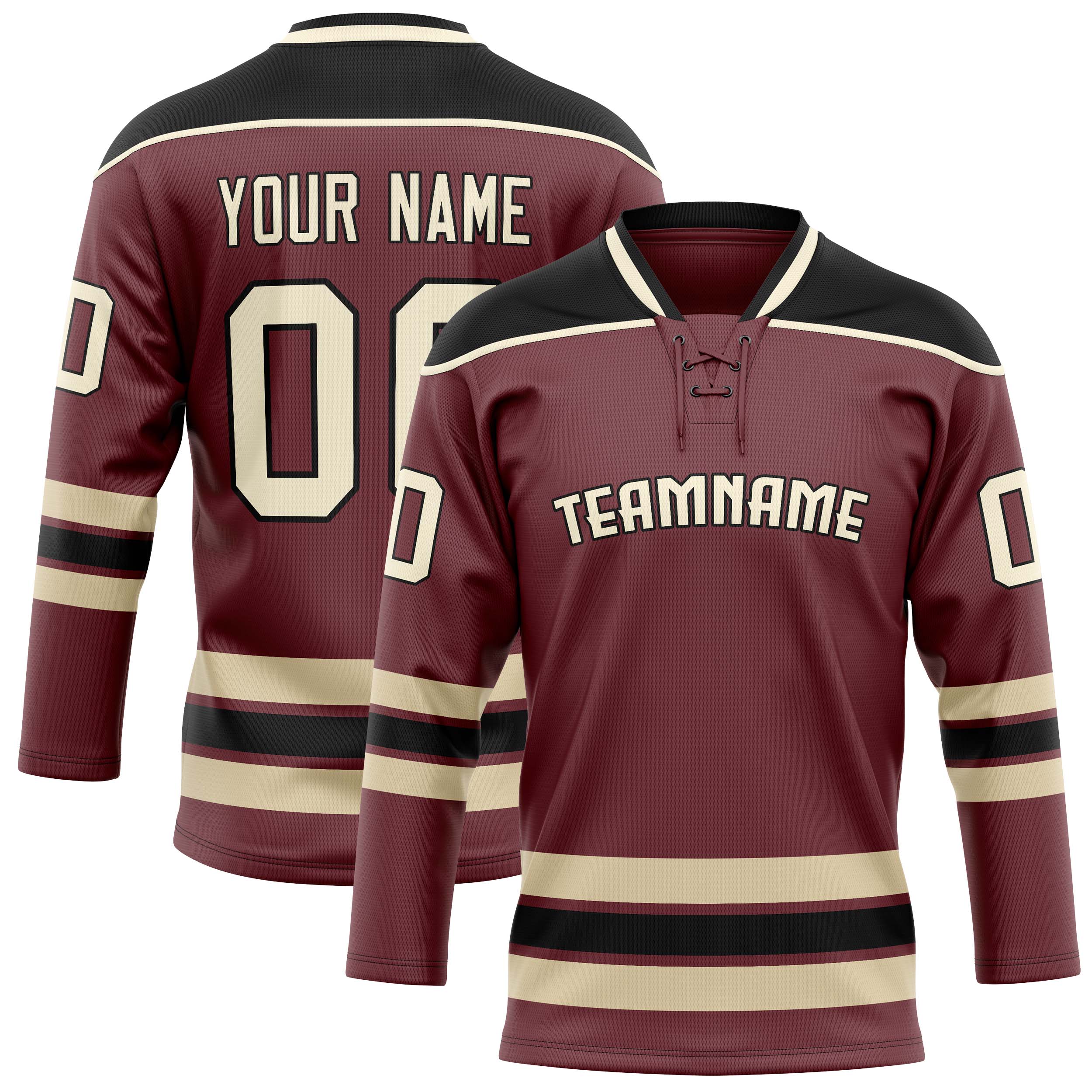 Personalized Brown & Black Solid Colour Hockey Jersey