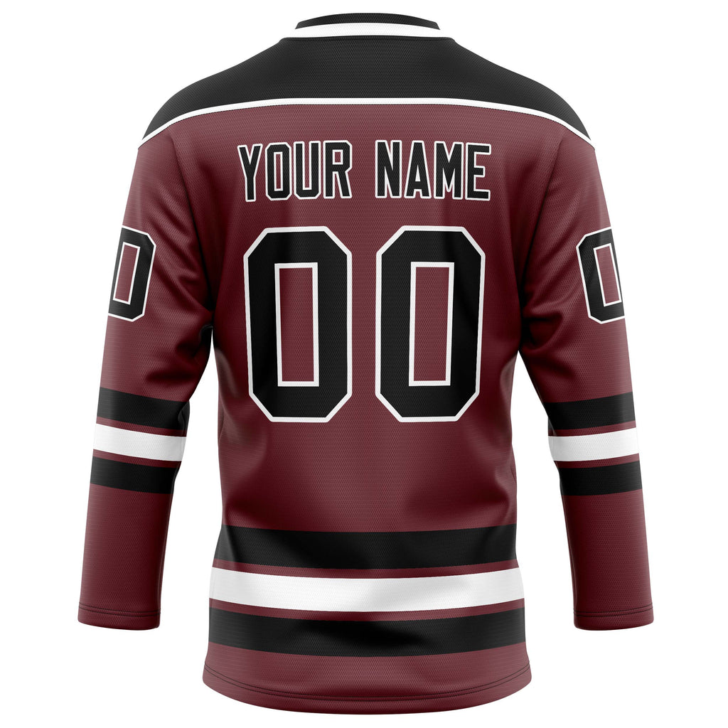Personalized Brown & Black Solid Colour Hockey Jersey