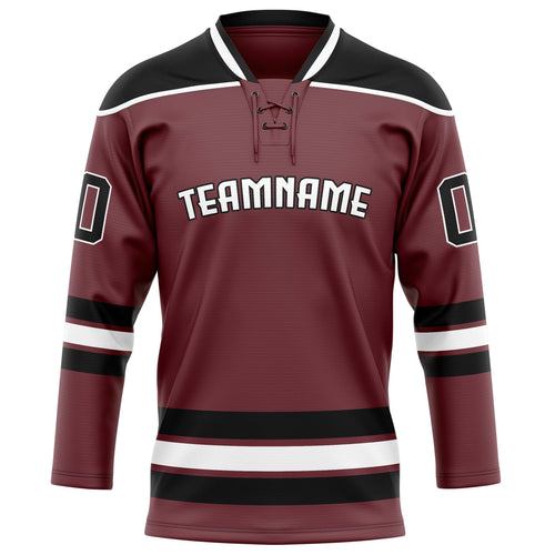 Personalized Brown & Black Solid Colour Hockey Jersey