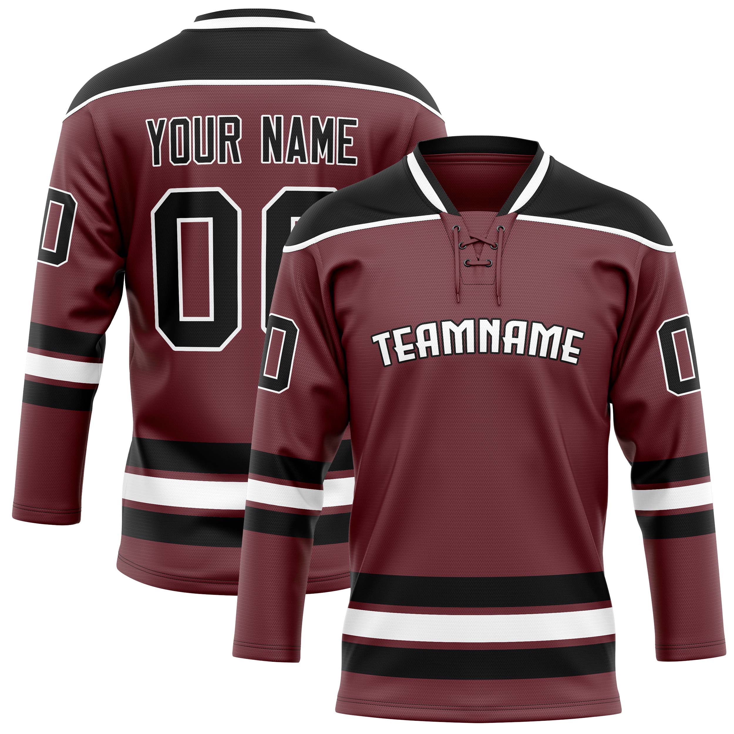 Personalized Brown & Black Solid Colour Hockey Jersey