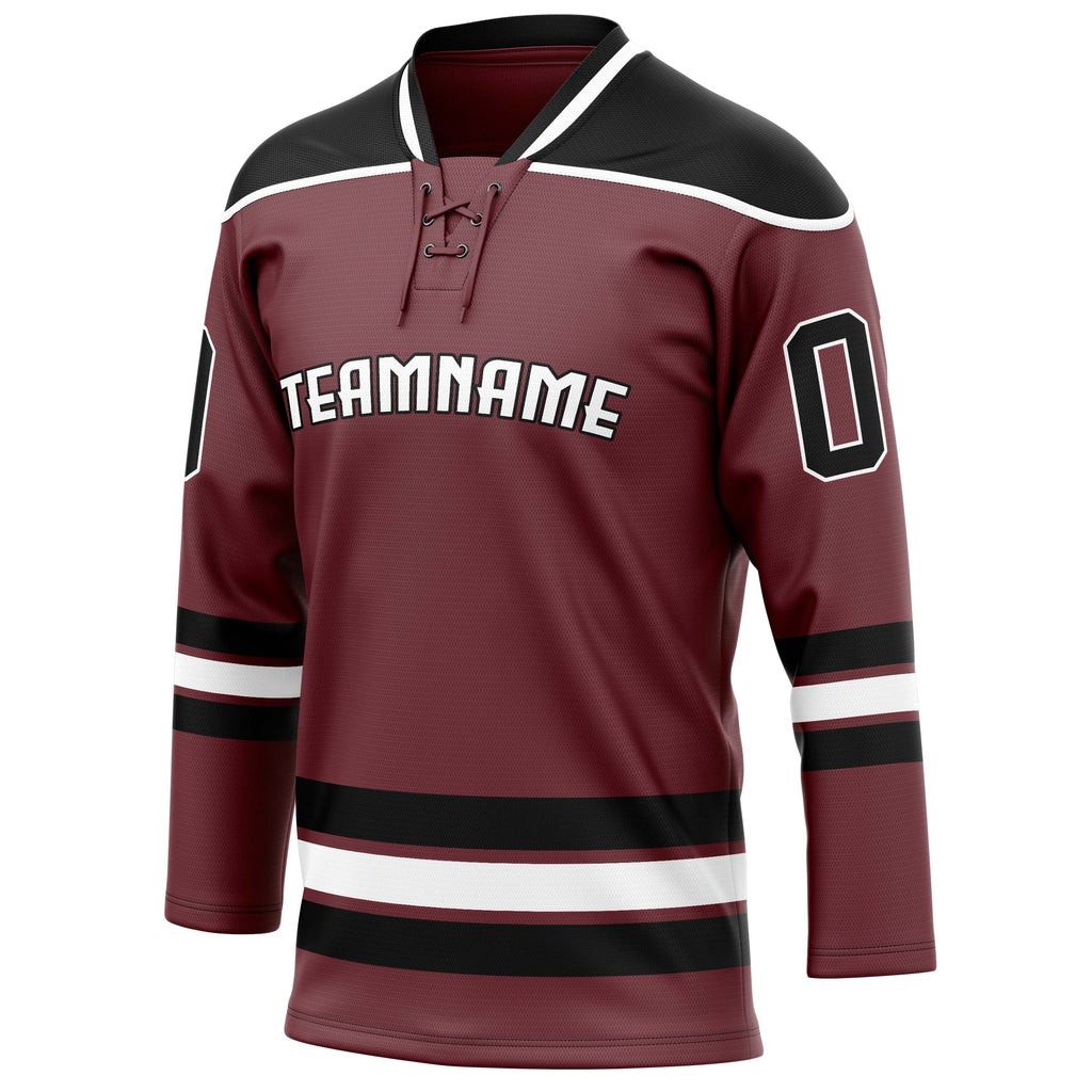 Personalized Brown & Black Solid Colour Hockey Jersey