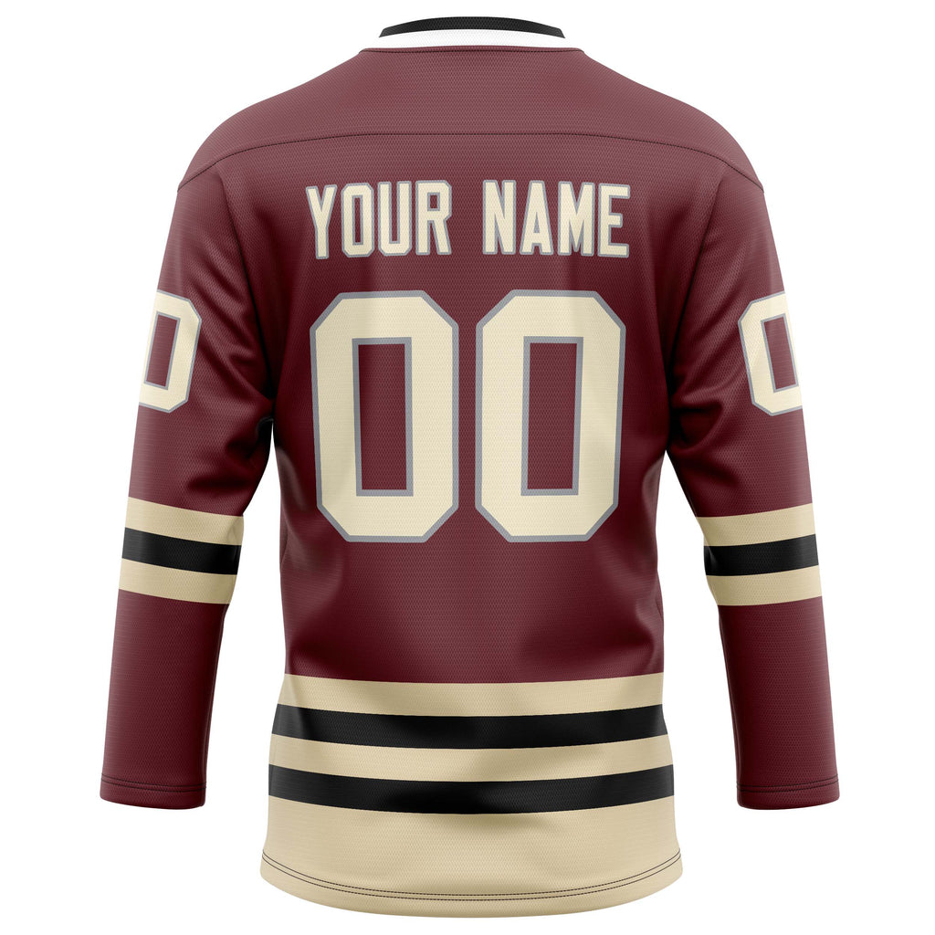 Personalized Brown & Cream Solid Colour Hockey Jersey