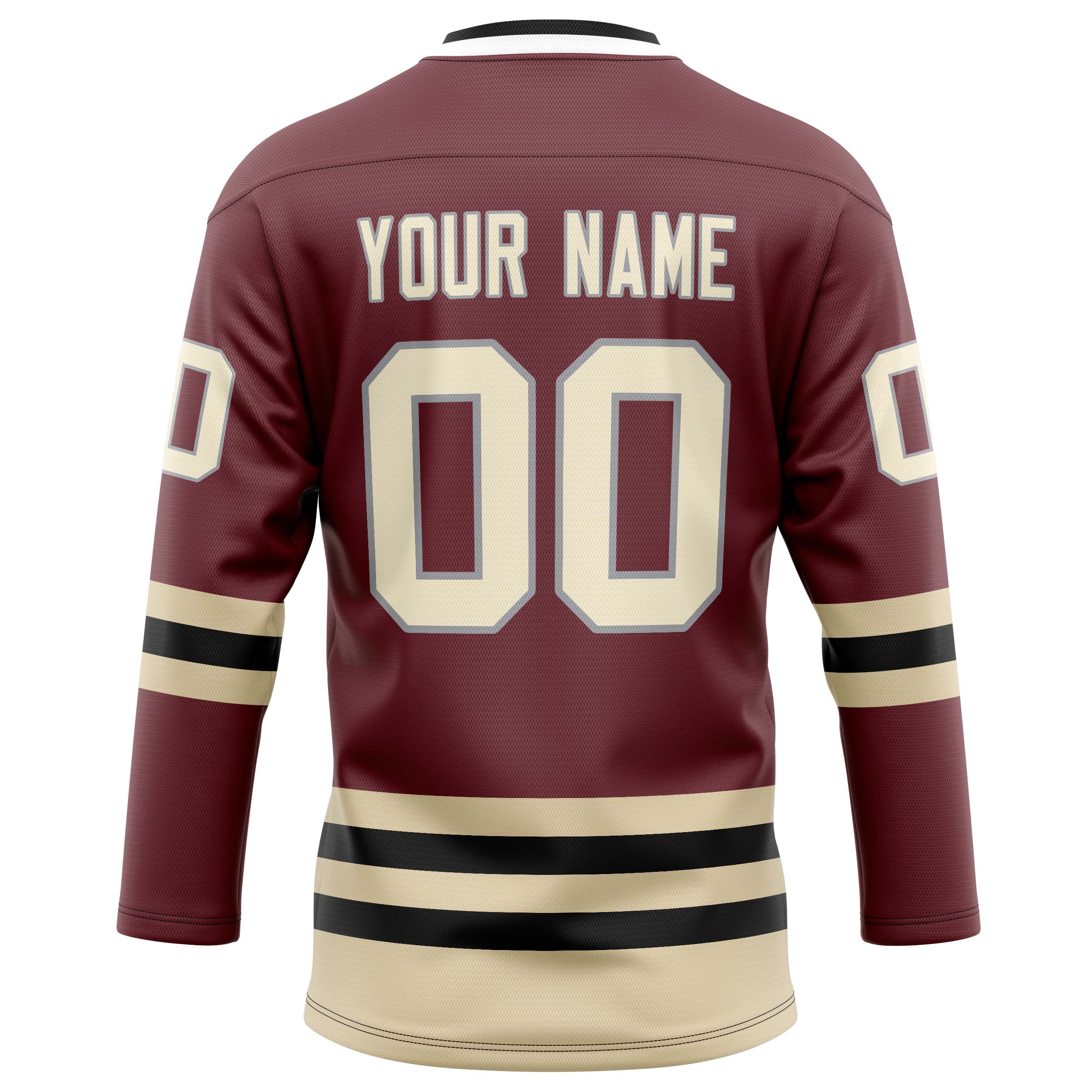 Personalized Brown & Cream Solid Colour Hockey Jersey